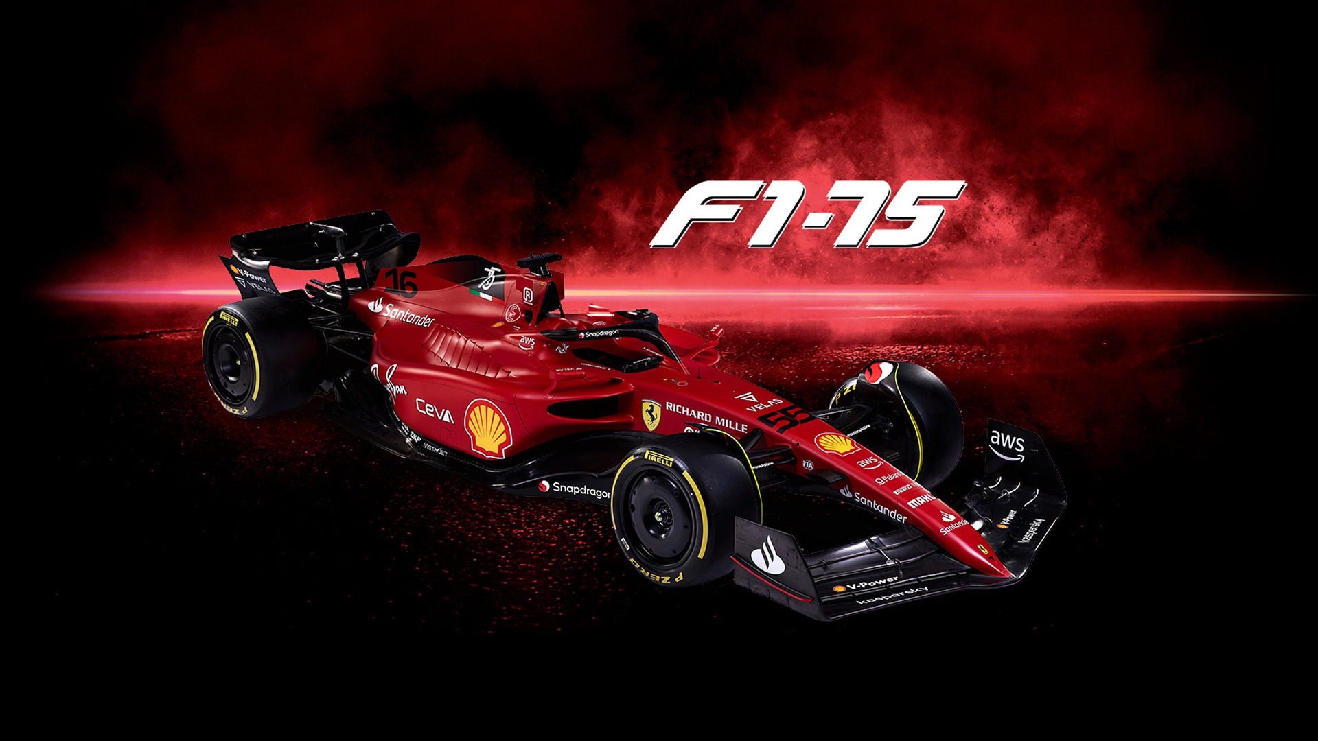 Add a touch of luxury to your device with this Ferrari F1 75 wallpaper 1920x1080