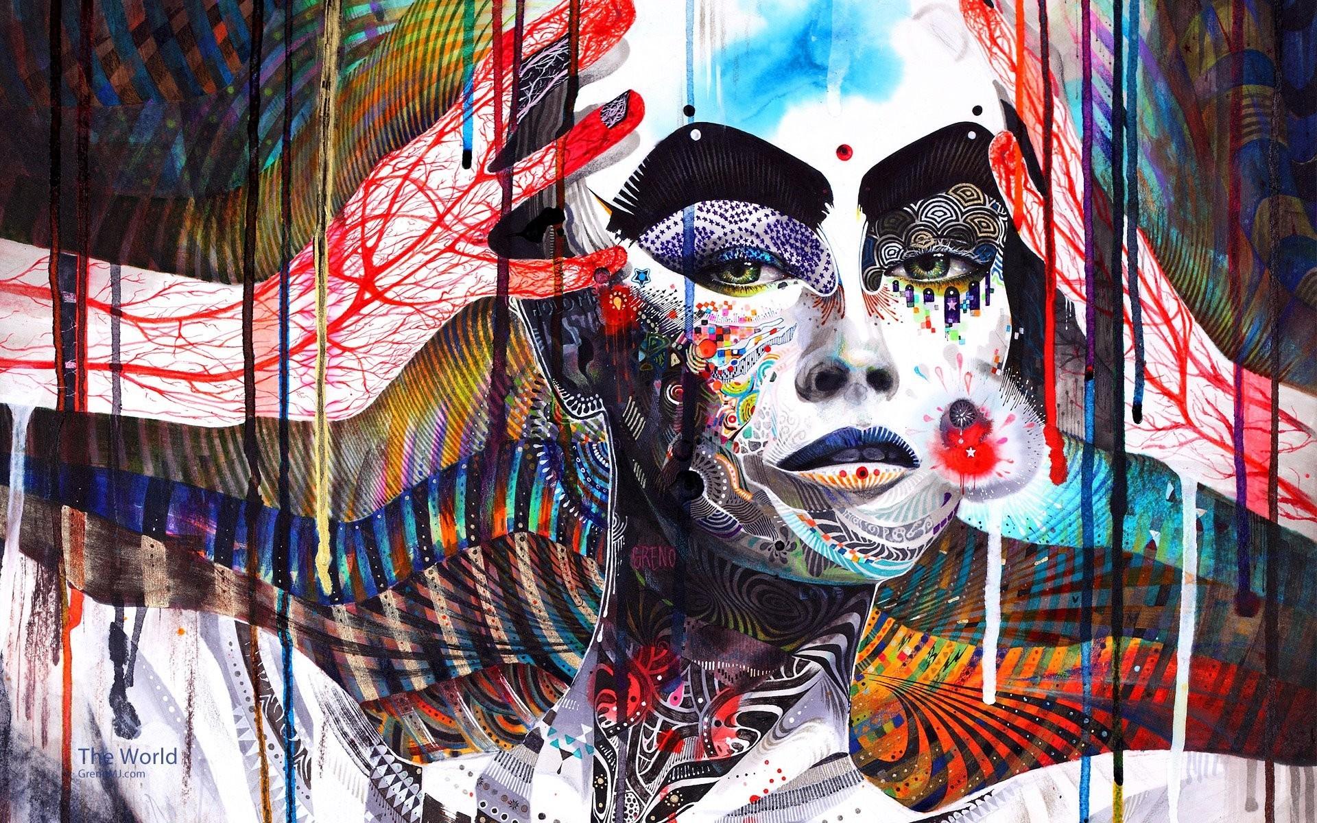 Abstract art face wallpaper 1920x1200