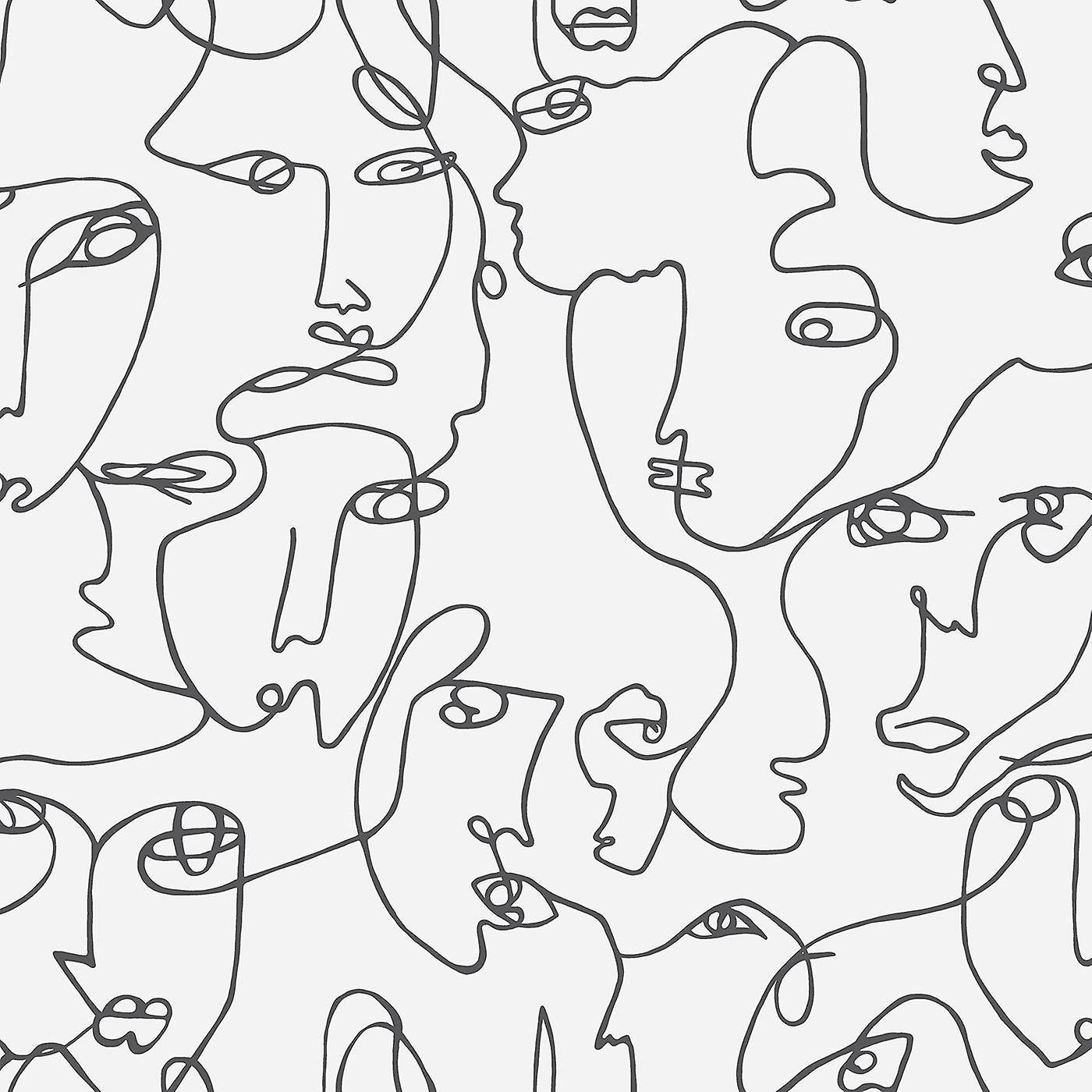 Abstract face drawing wallpaper 1400x1400