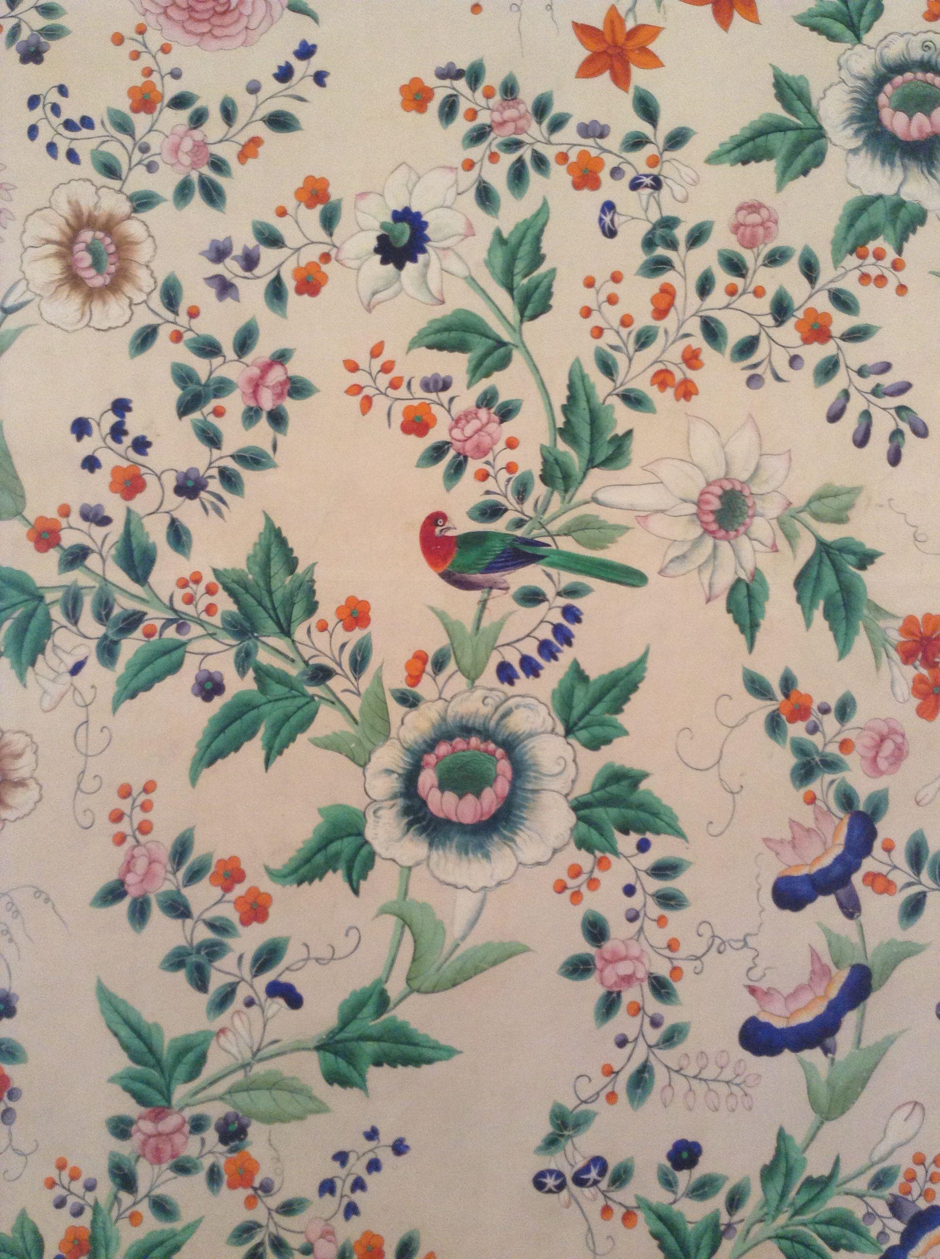 18th Century European Silk Damask Wallpaper 1936x2592