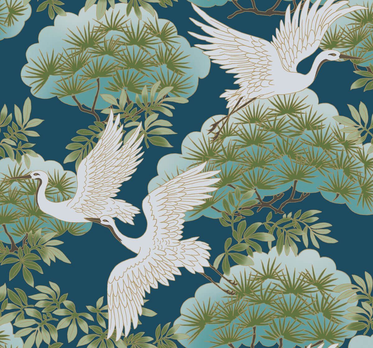 Blue Heron Wallpaper Design 1200x1122