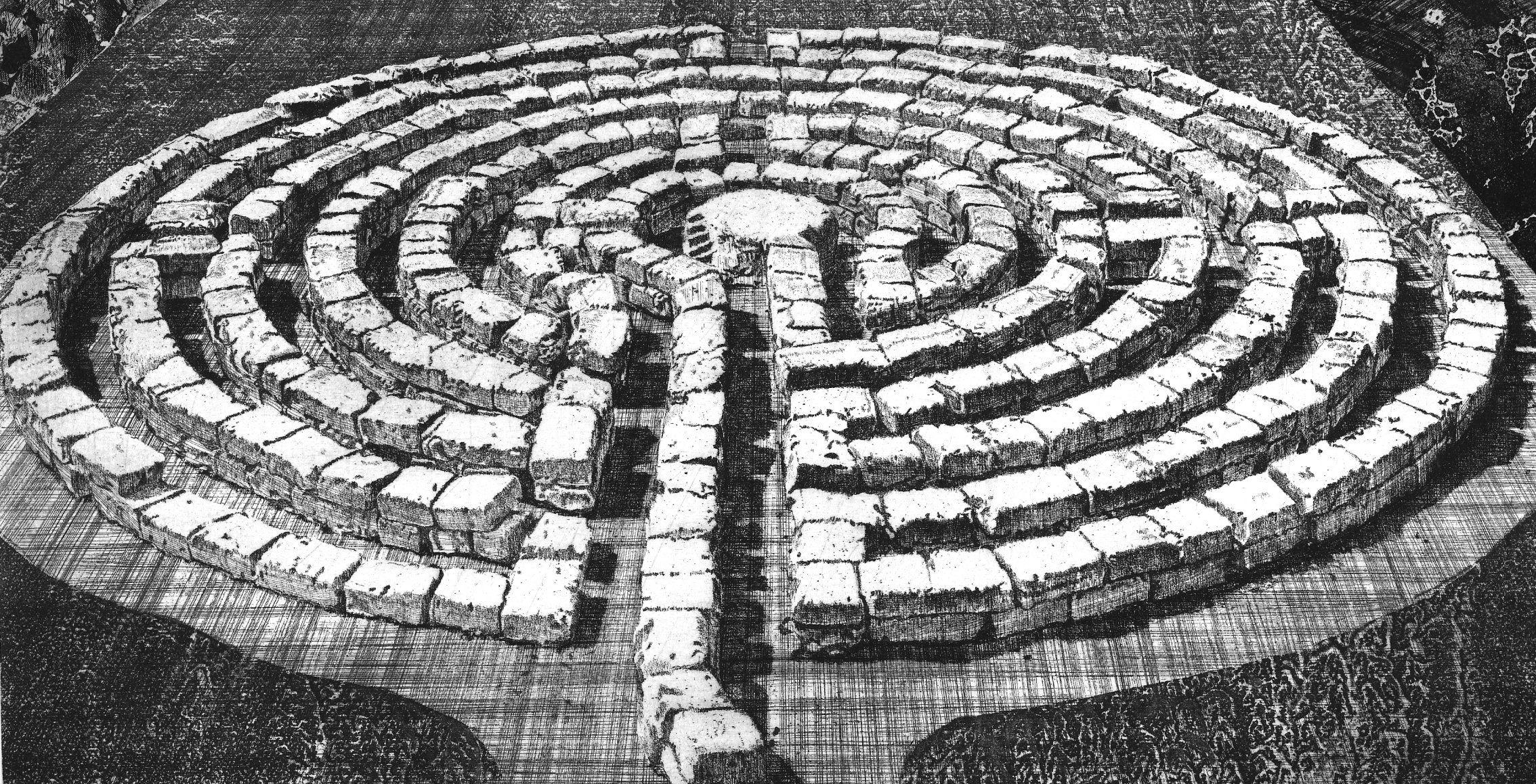 Labyrinth Stone Cream Wallpaper 2268x1158