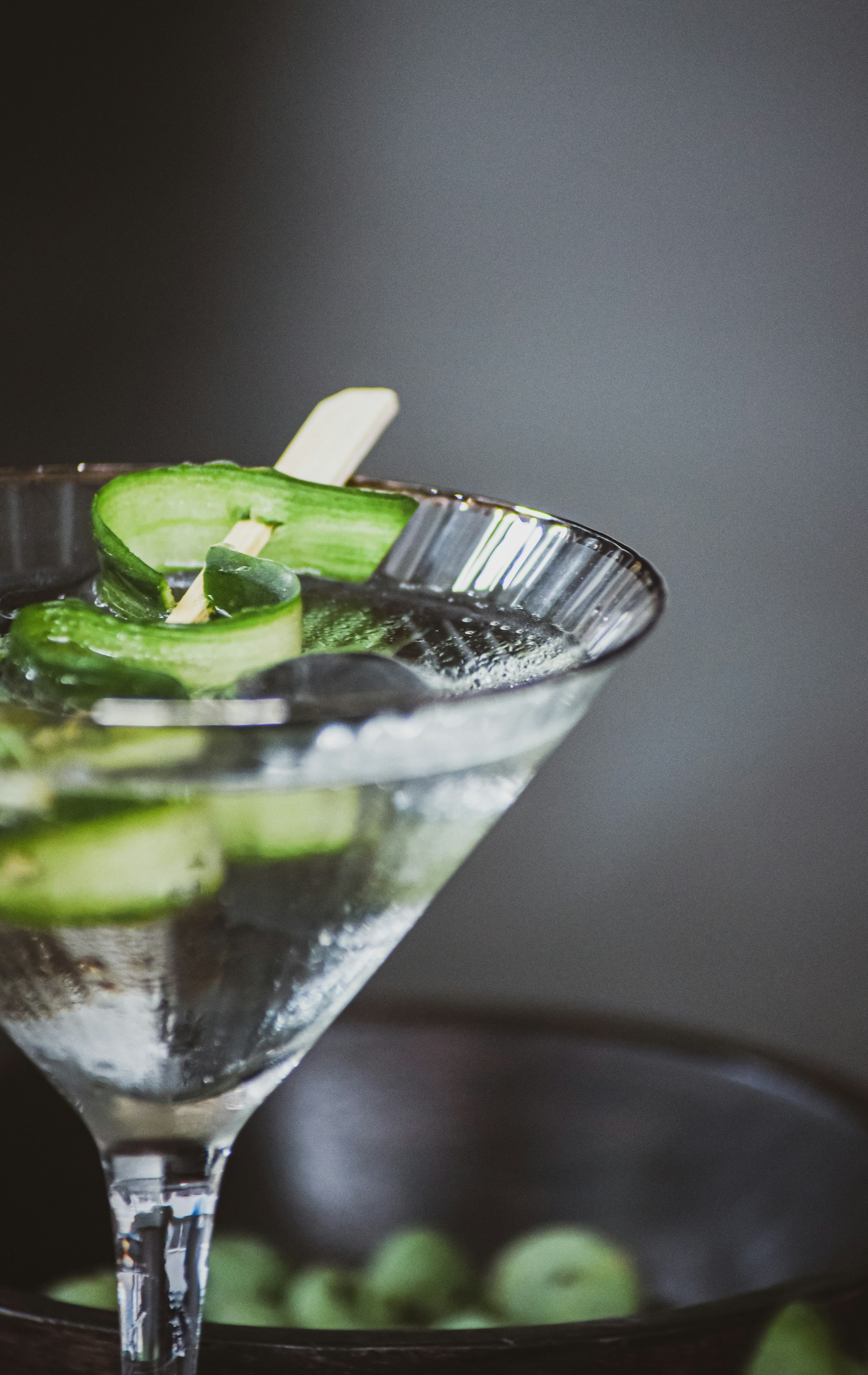Cucumber Martini on White Background 1920x3042