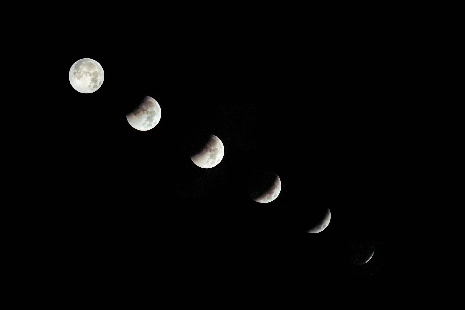 6 Phases of the Moon Background Image Free 1920x1280