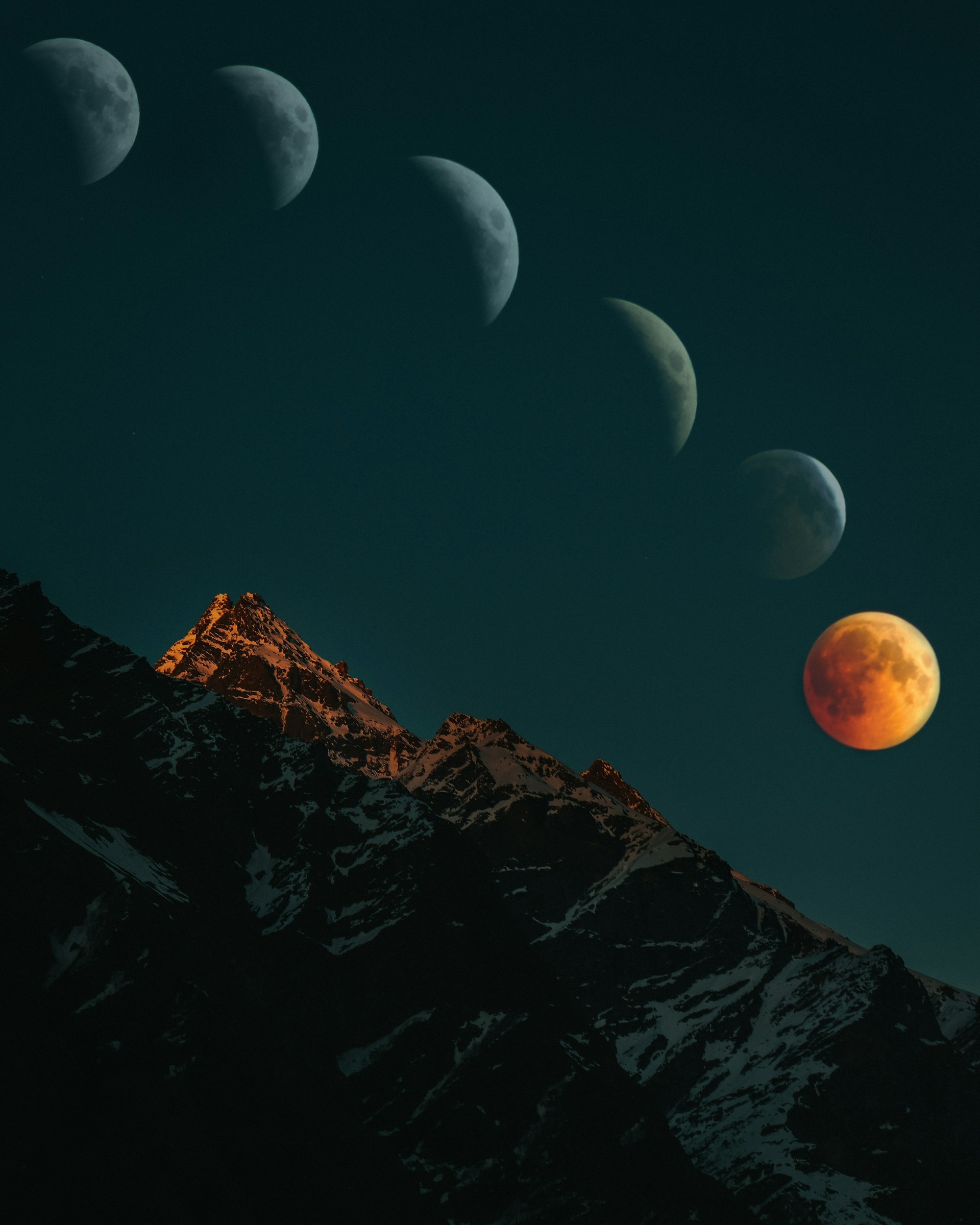 Aesthetic Moon Phases Wallpaper 1920x2400