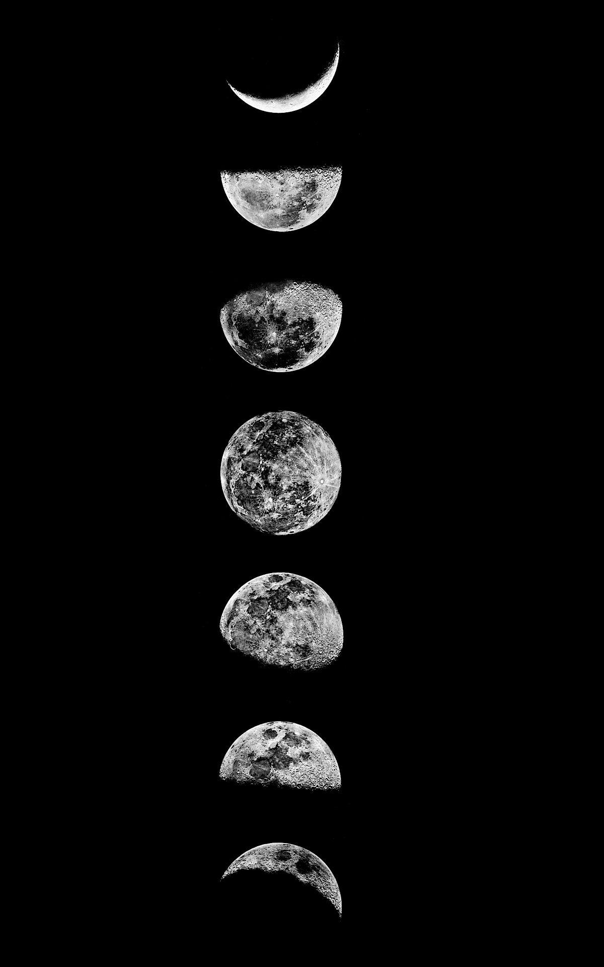 Phases of the Moon iPhone Wallpaper 1200x1920