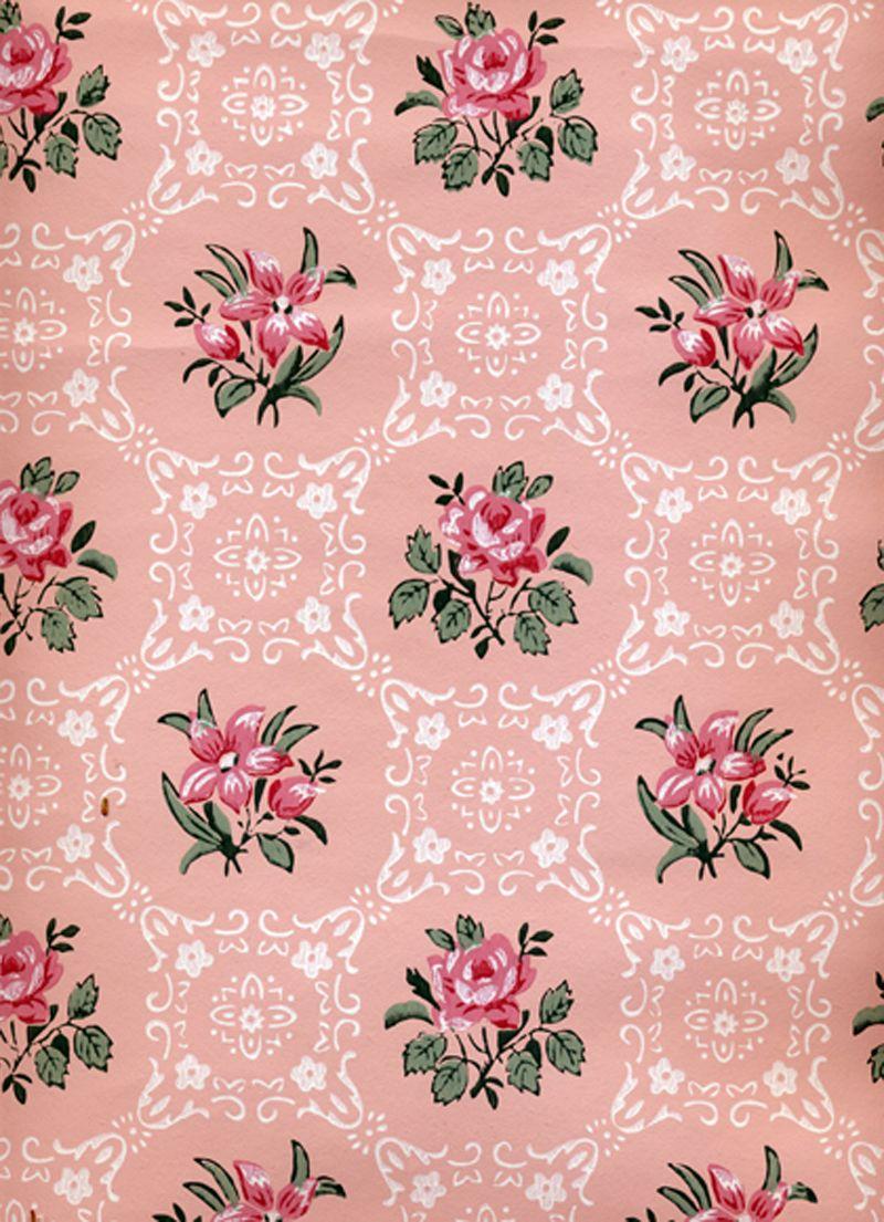 Pink Floral Vintage Wallpaper 800x1105