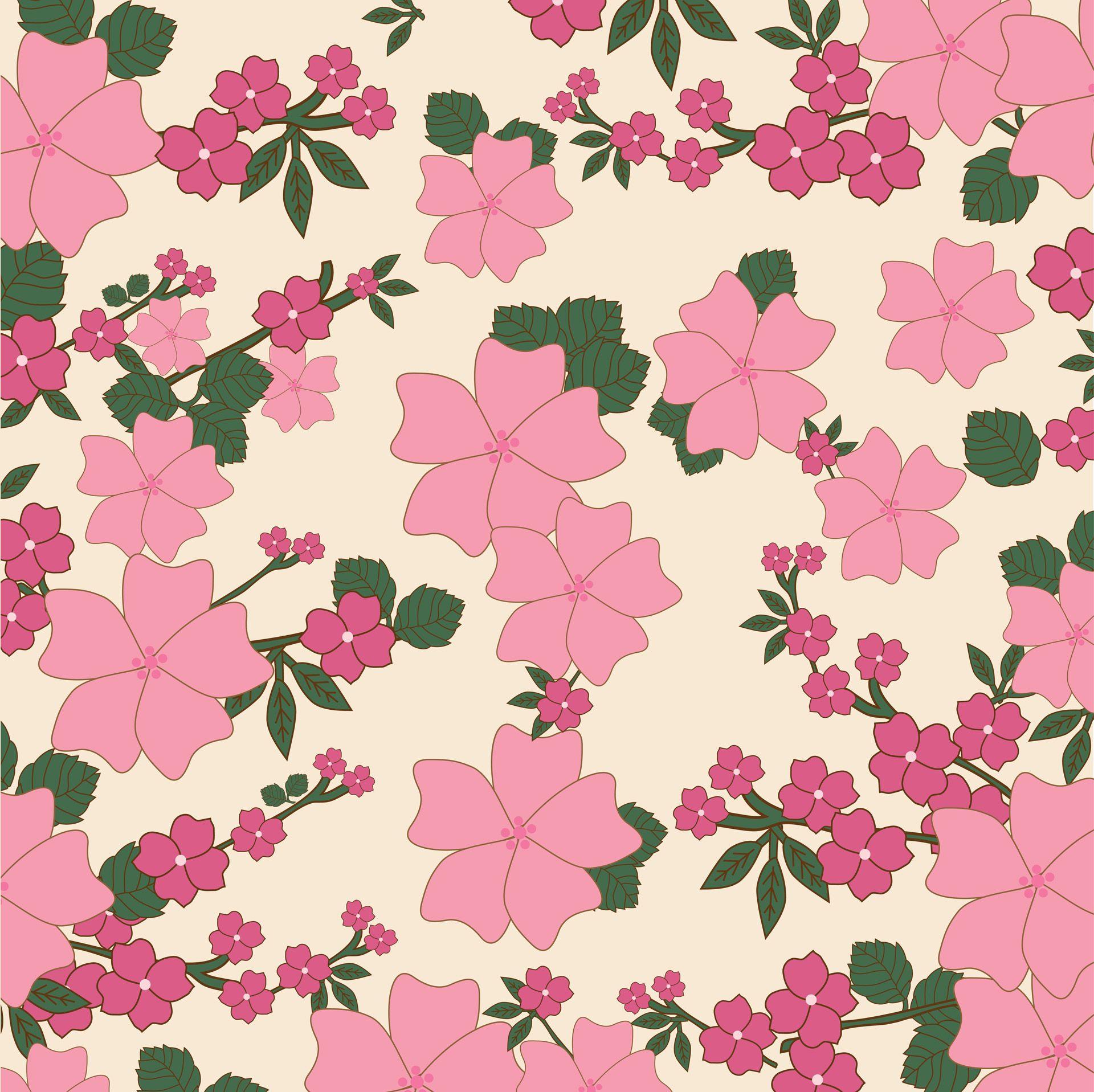 Pink Floral Wallpaper Vintage 1920x1917