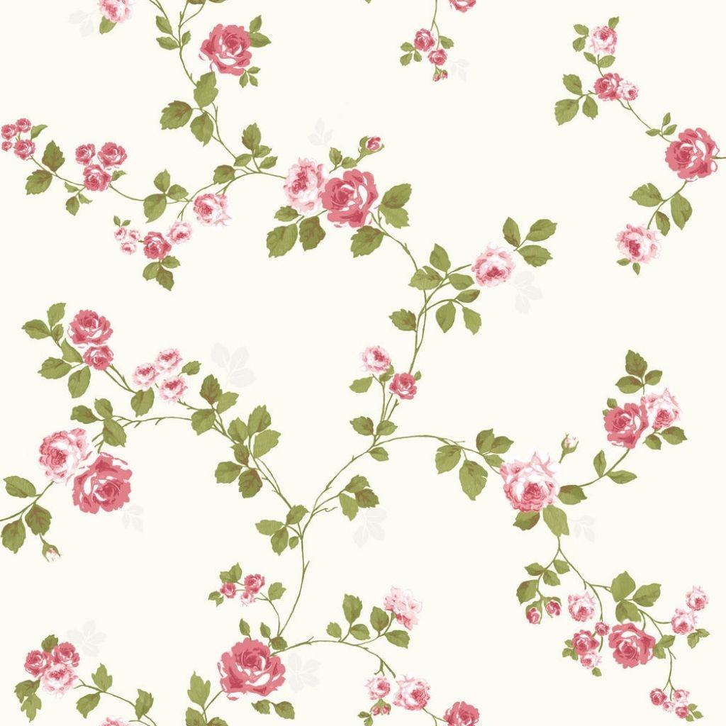 Vintage Ditsy Floral Wallpaper Teal Pink 1024x1024