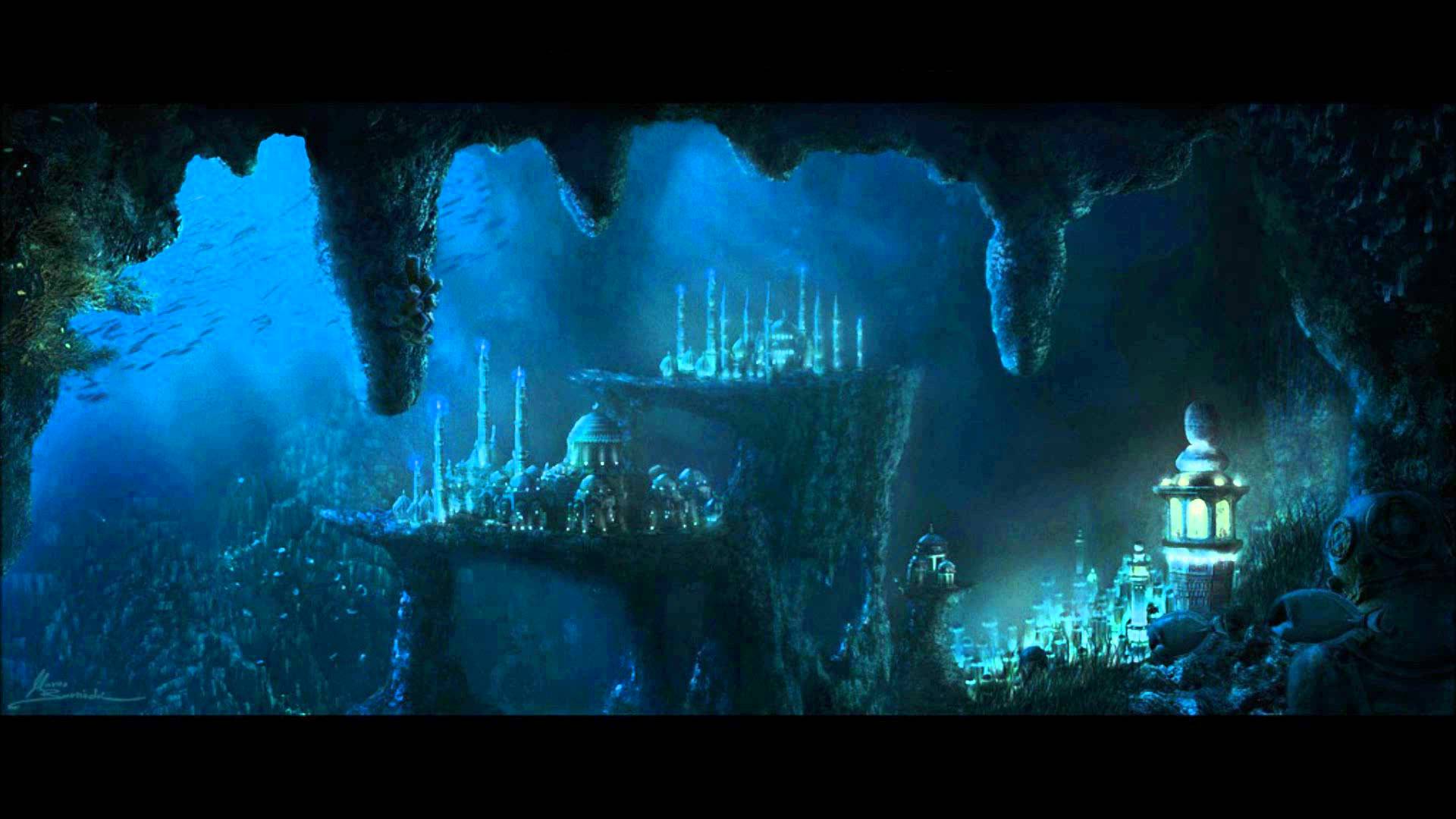 Lost City of Atlantis Entire City Underwater Wallpaper HD 1920x1080