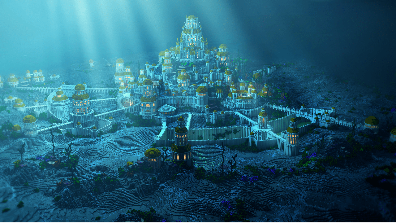 Lost City of Atlantis Underwater Wallpaper HD 1280x720