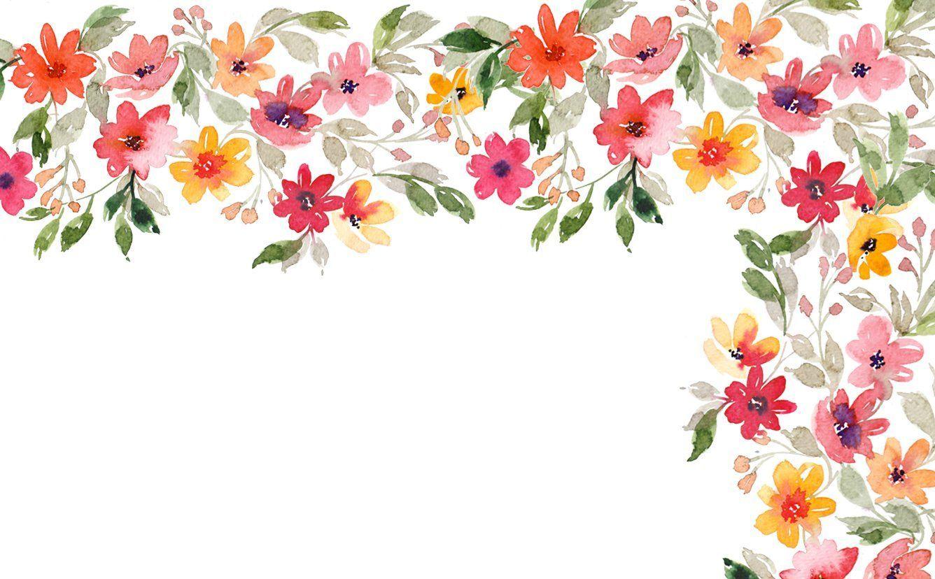 Anemone Watercolor Floral Wallpaper 1336x828