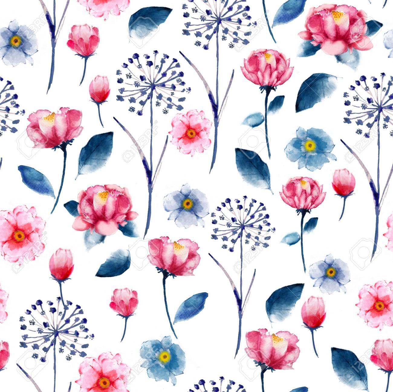 Desktop Wallpaper Floral Watercolor 1300x1297