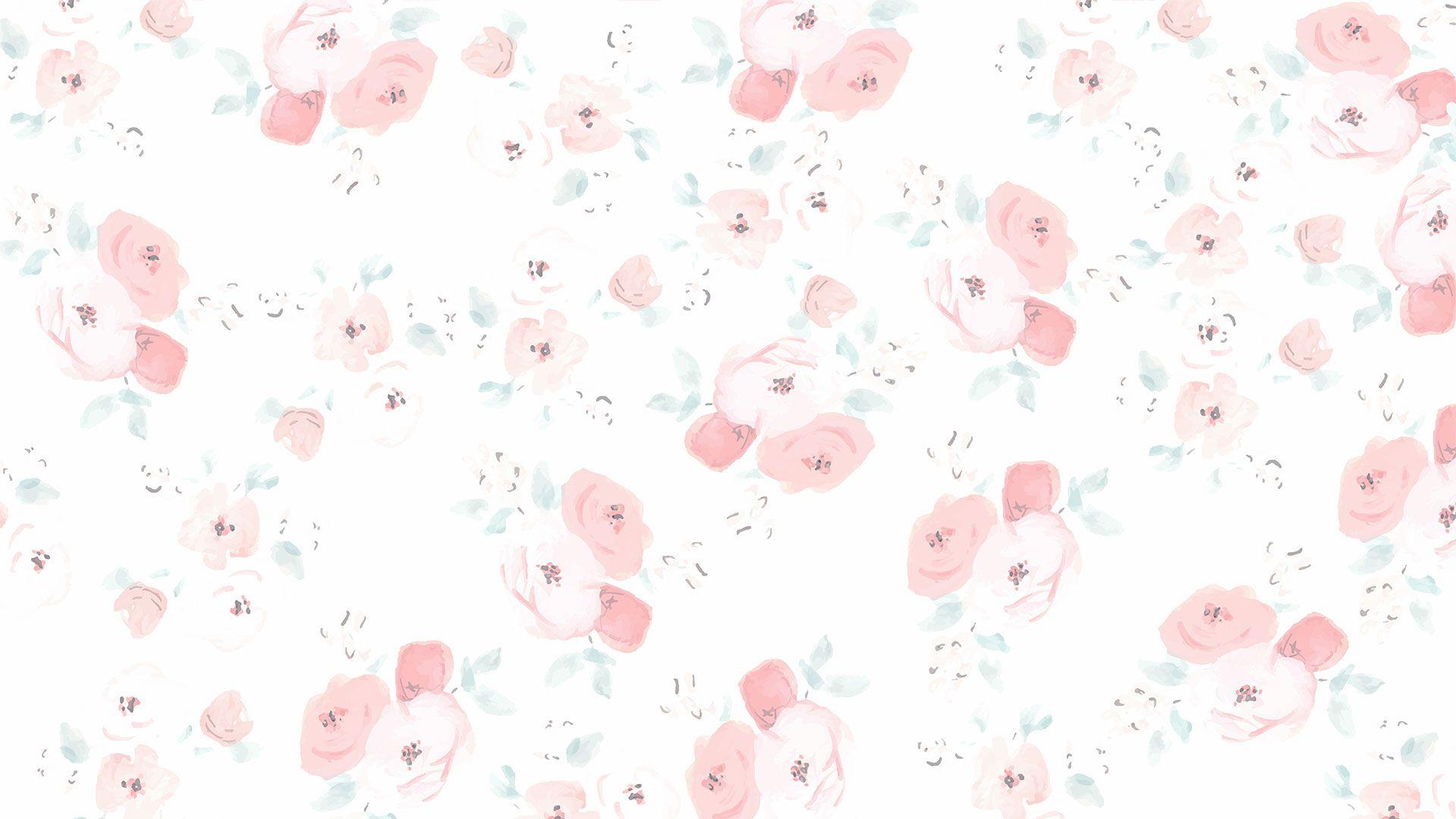 Faded Floral Watercolor Wallpaper 1920x1080