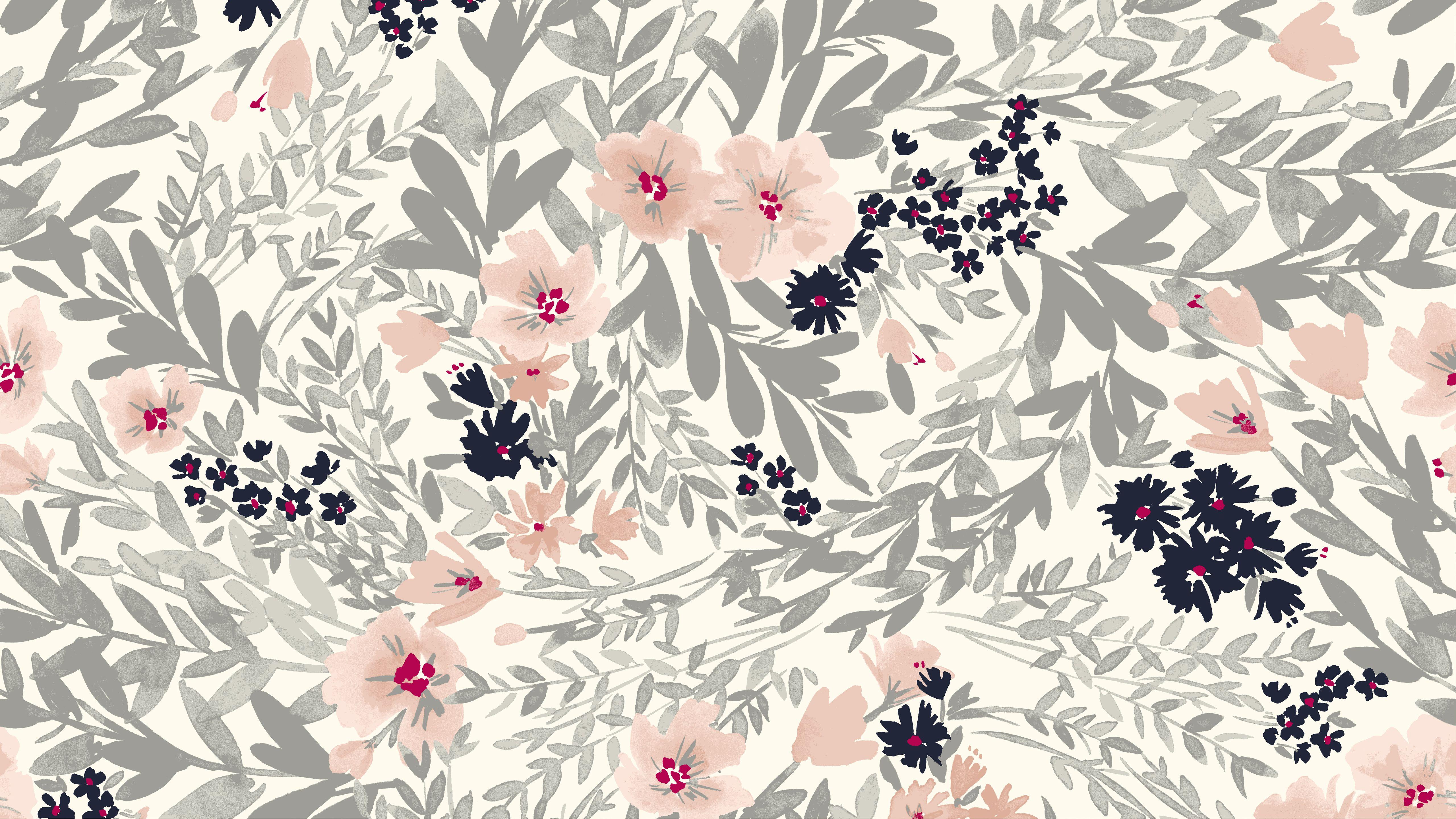 Floral Background Wallpaper Watercolor 5120x2880