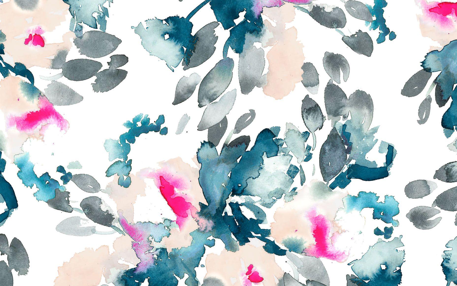 Floral Watercolor Abstract Wallpaper 1856x1161