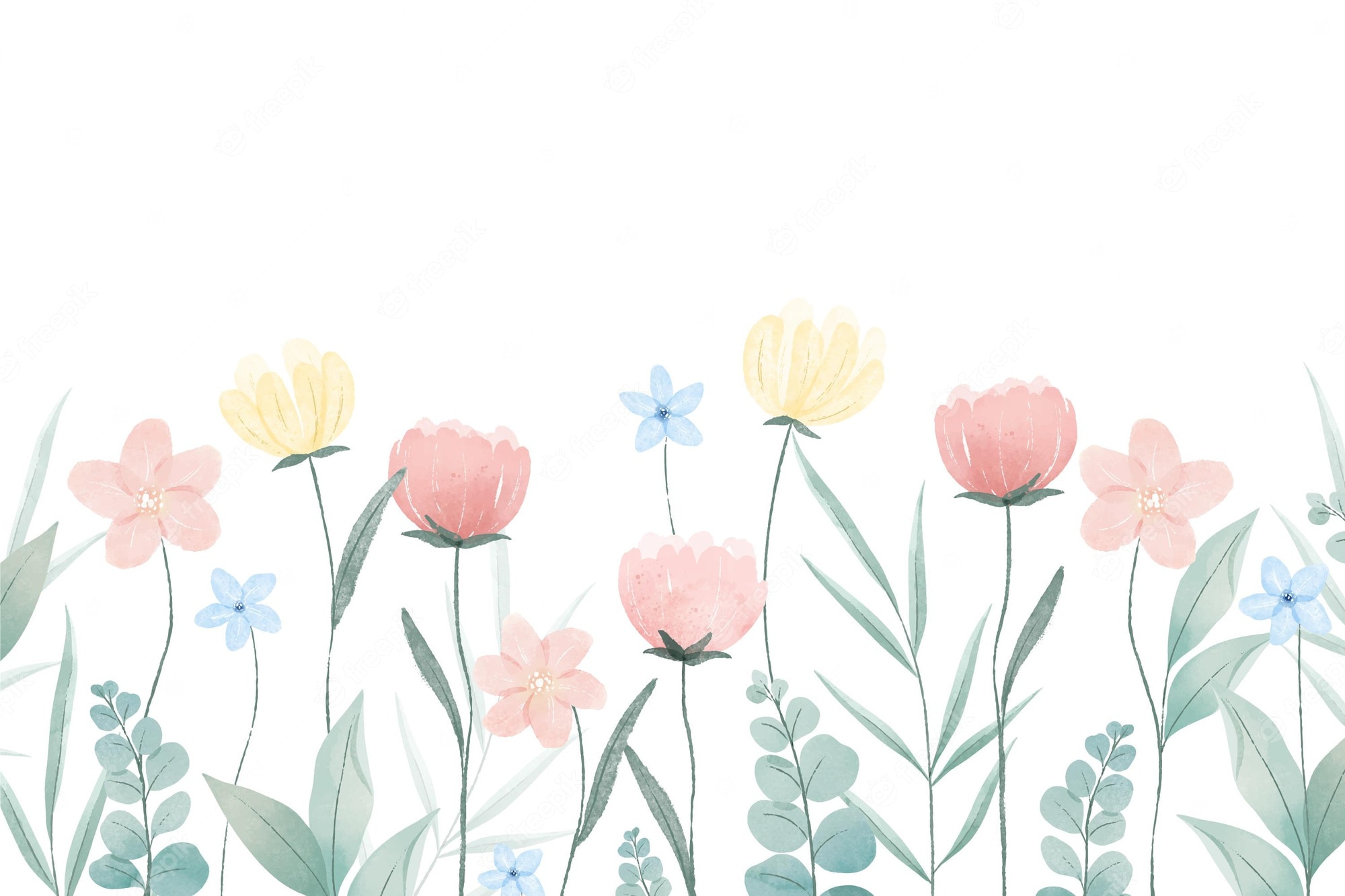Floral Watercolor Background Vector 2000x1333