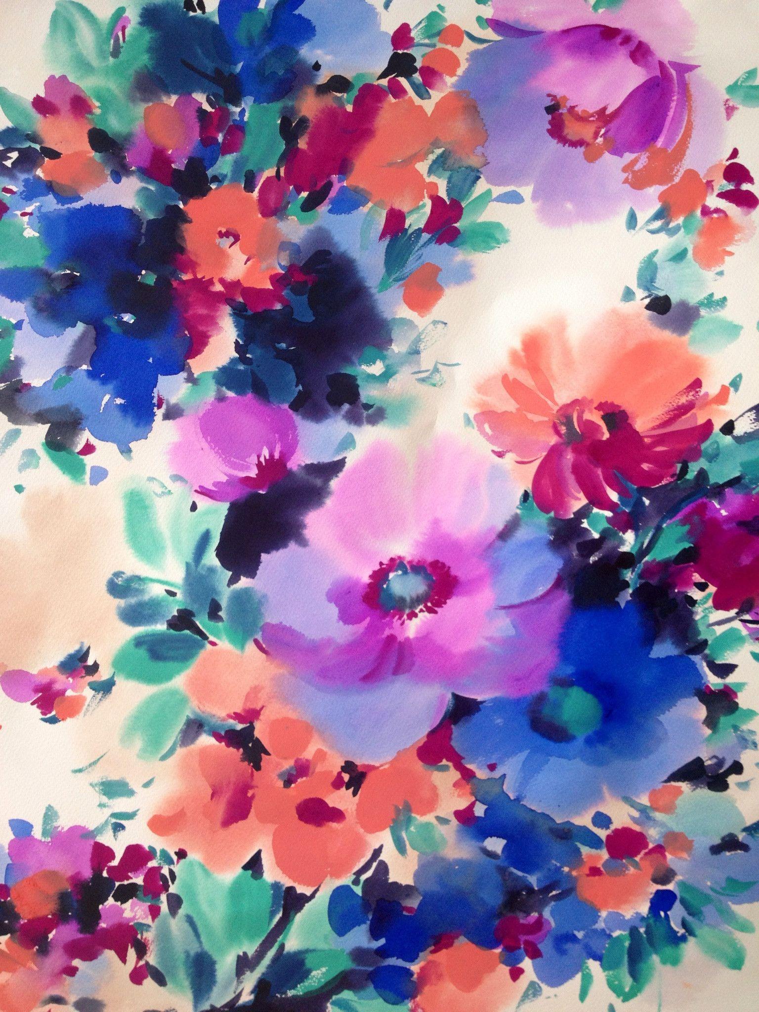 Floral Watercolor Desktop Wallpaper 1536x2048