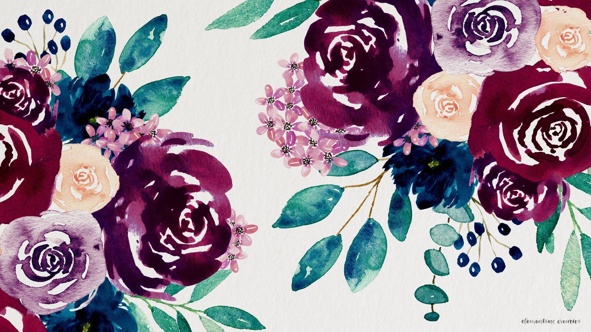 Floral Watercolor Wallpaper Free 1920x1080