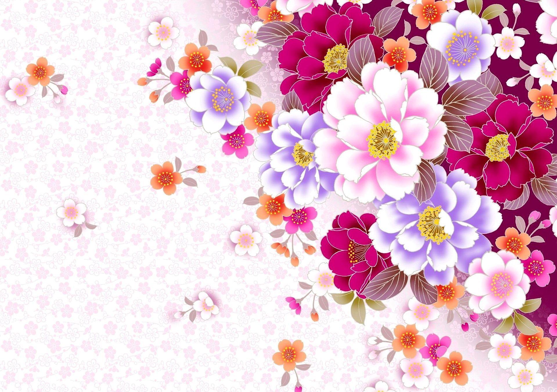 Purple and Pink Floral Watercolor Wallpaper 1919x1350