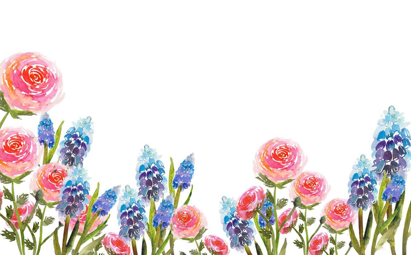 Spring Floral Wallpaper Watercolor 1336x828