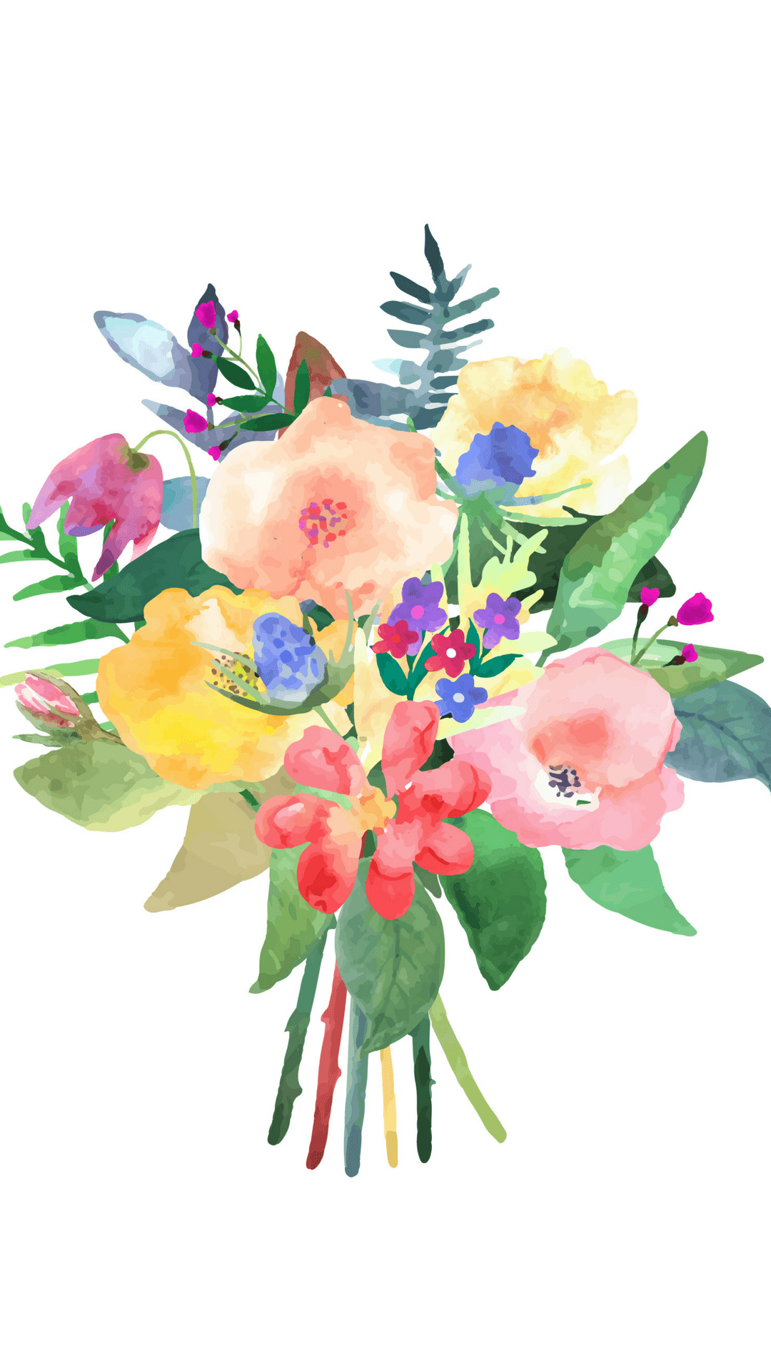The Friday Five Watercolor Floral Wallpaper 1080x1920