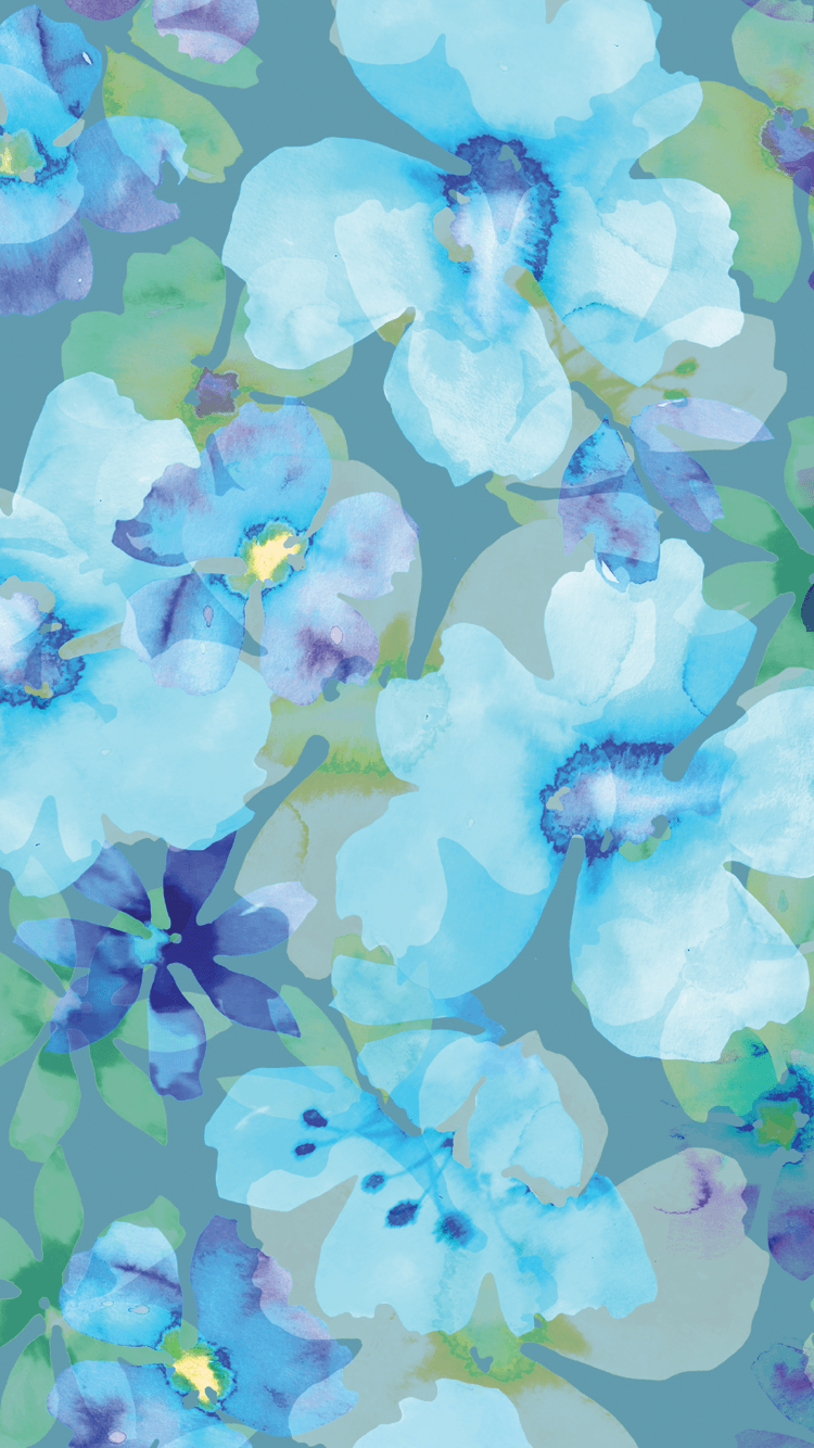 Watercolor Abstract Floral Wallpaper 750x1334