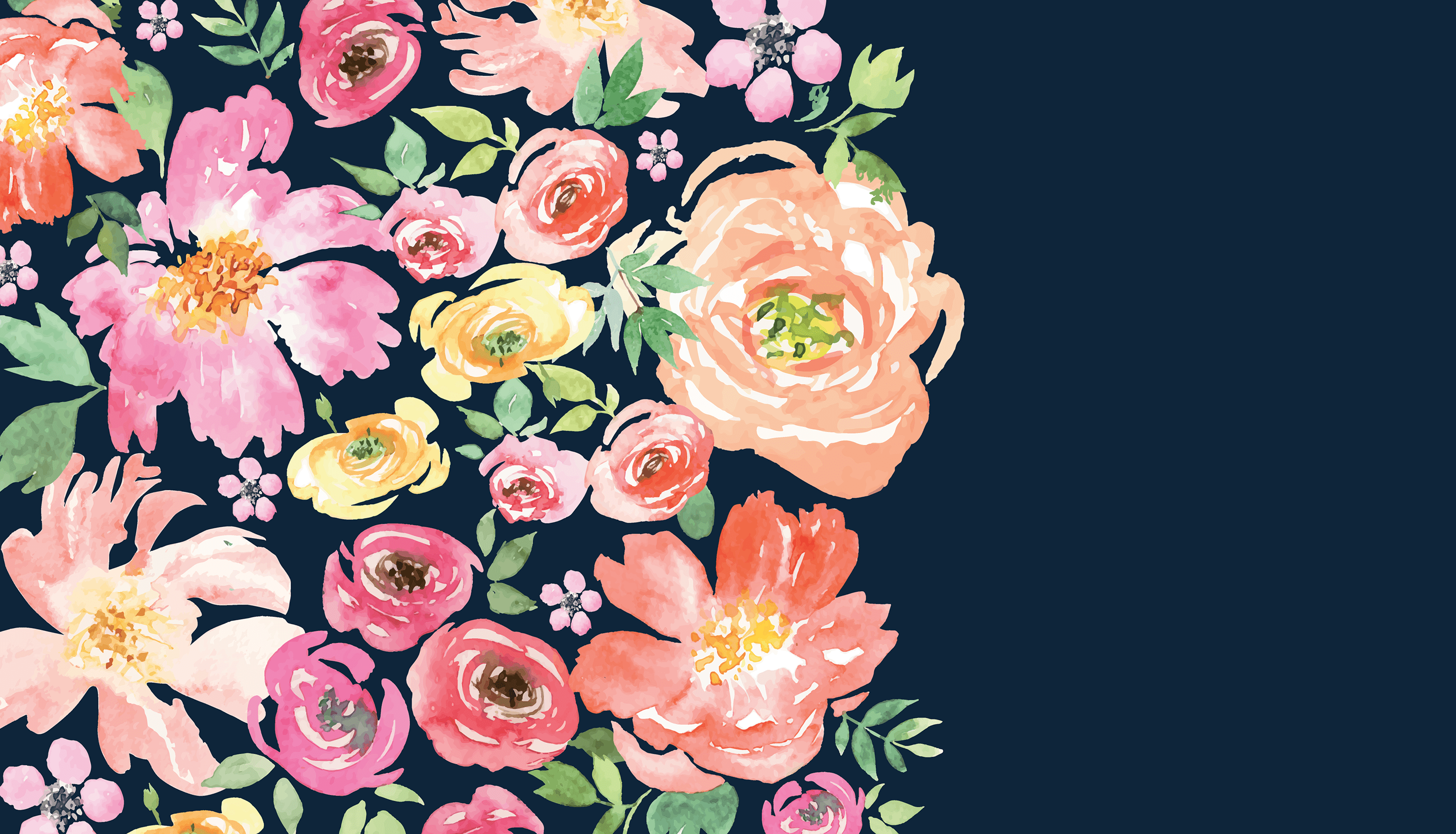 Watercolor Bold Floral Wallpaper 2880x1650