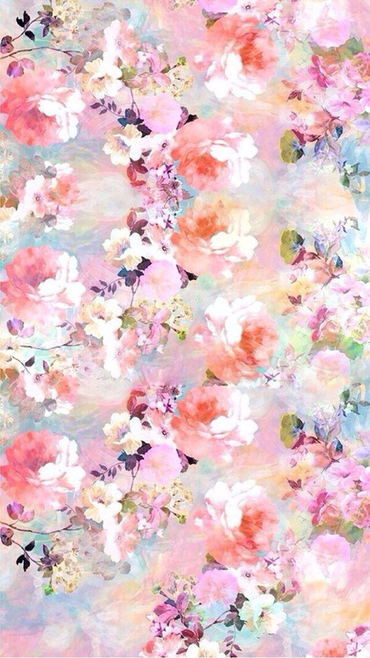 Watercolor Floral Cell Wallpaper 750x1334