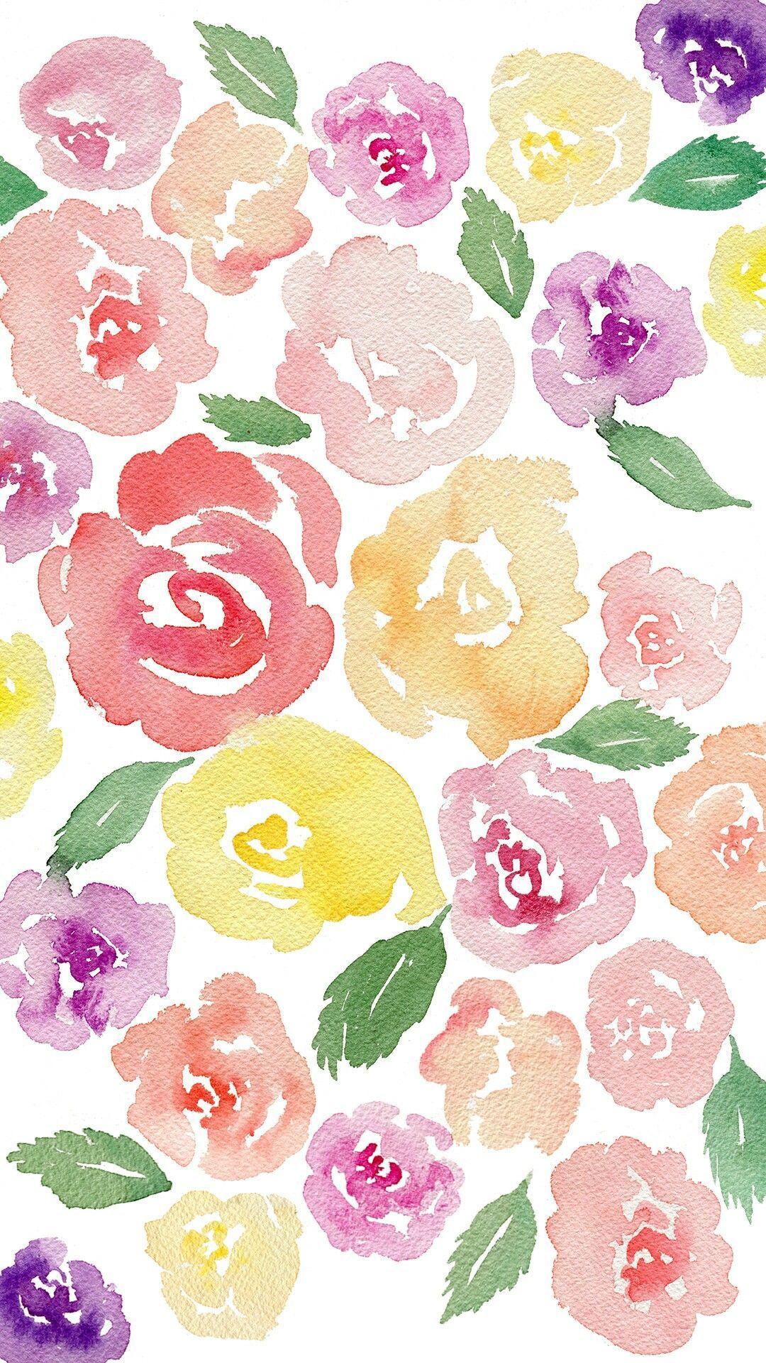Watercolor Floral iPhone Wallpaper 1080x1920