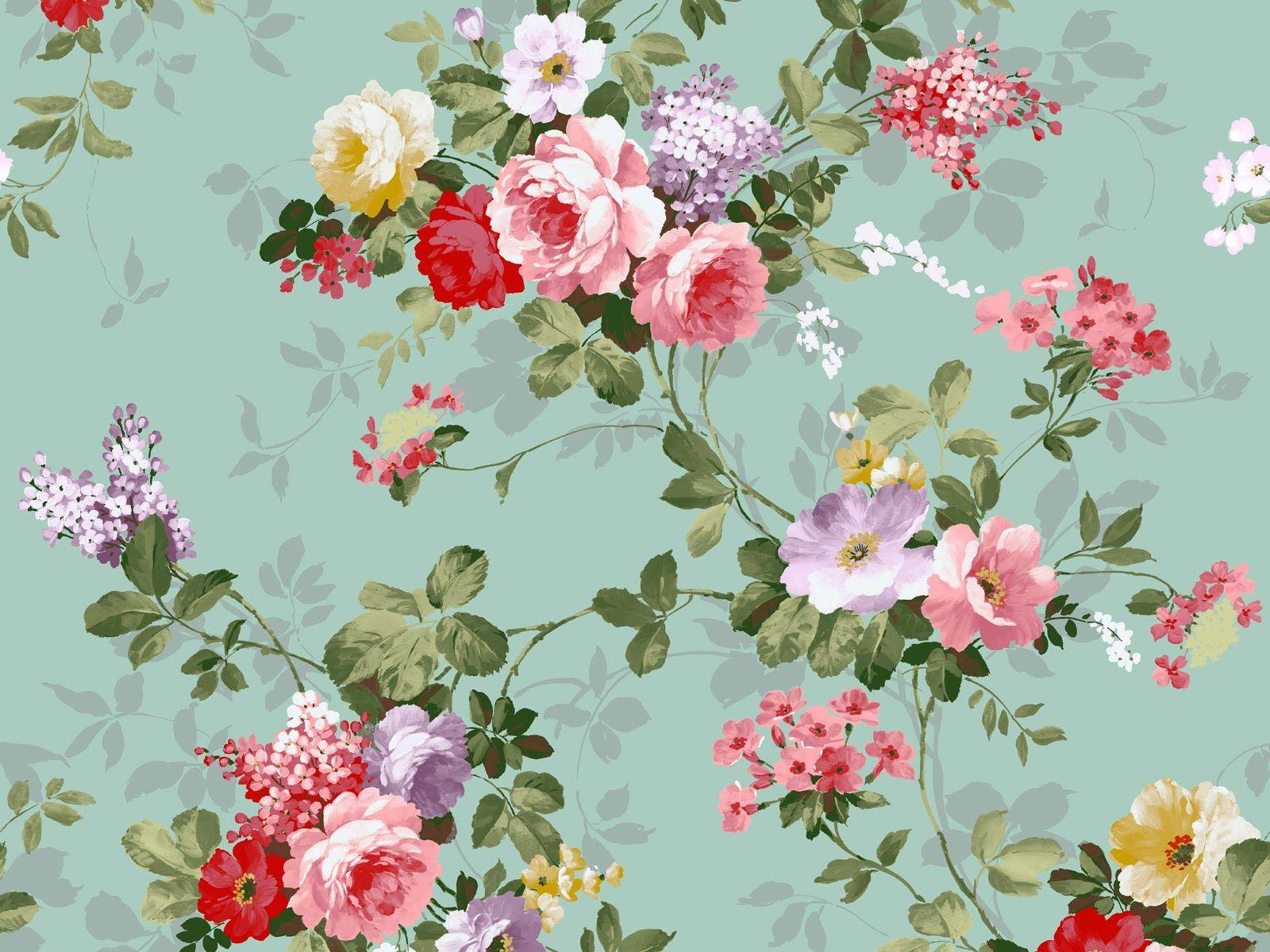Watercolor Floral Wallpaper Mural 1600x1200
