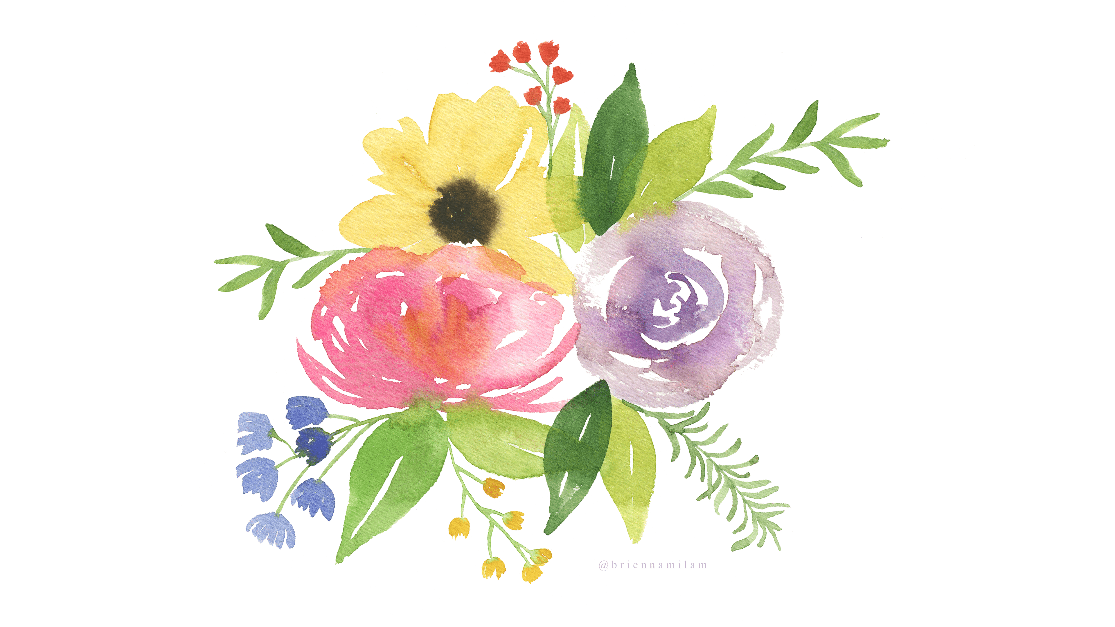 Watercolor Flower Wallpaper HD 3840x2160