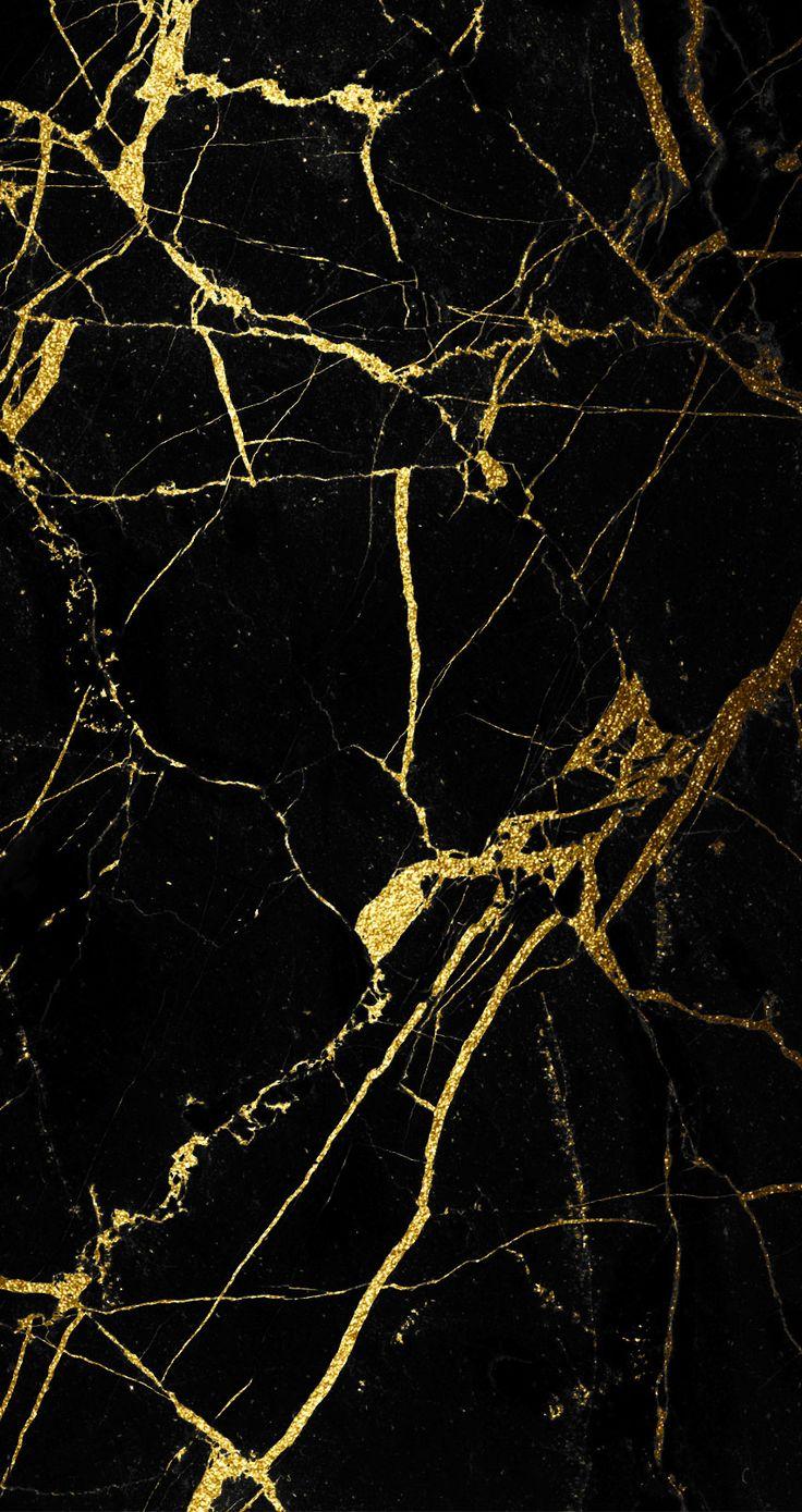 White Black and Gold Marble Background 736x1389
