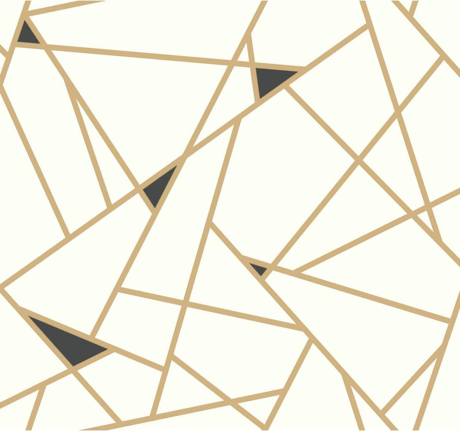 Black White and Gold Geometric Wallpaper 1500x1410