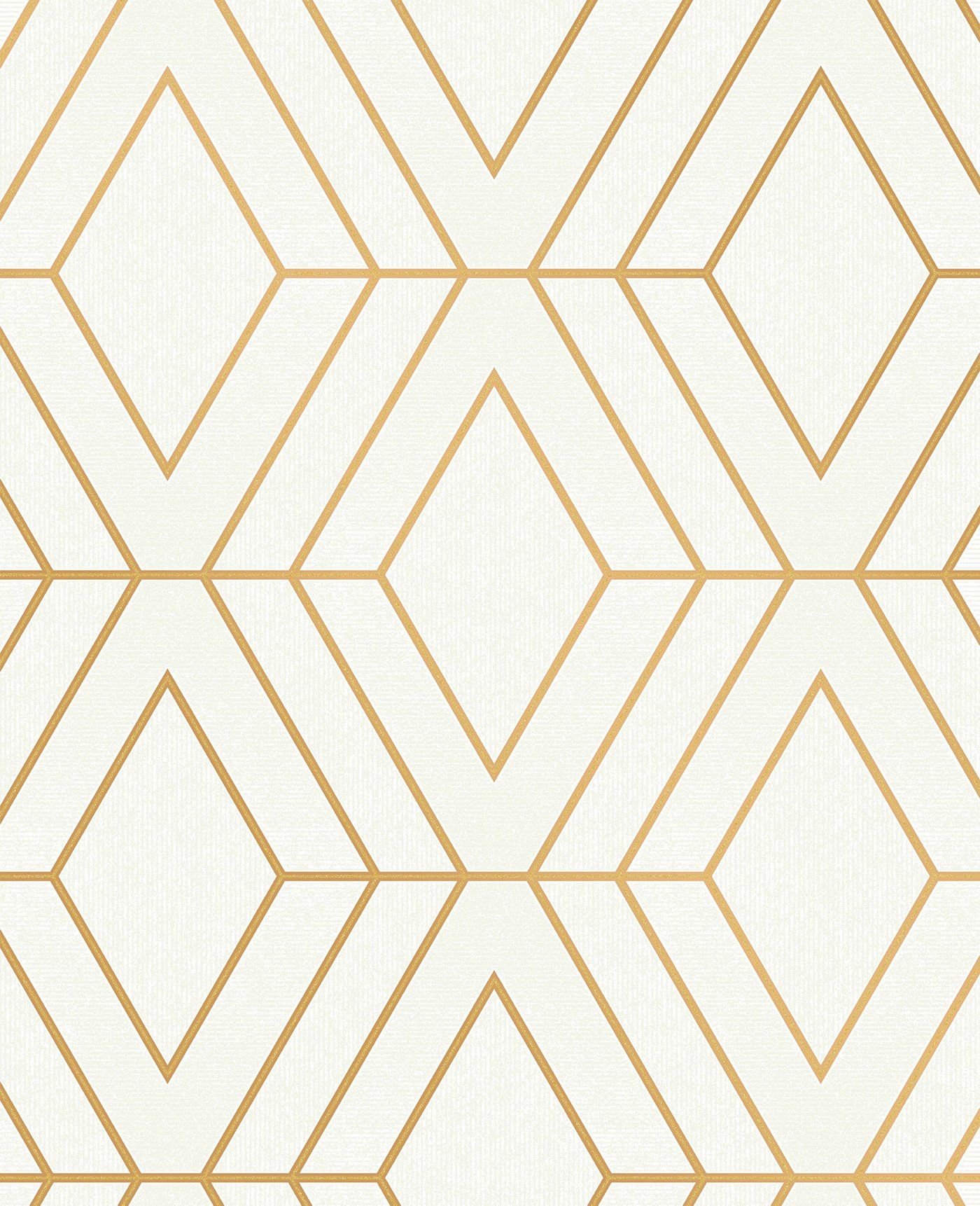 Geometric Wallpaper Gold and White 1400x1722