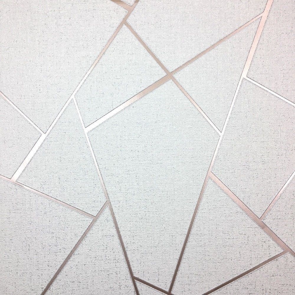 Rose Gold and White Geometric Wallpaper 1000x1000