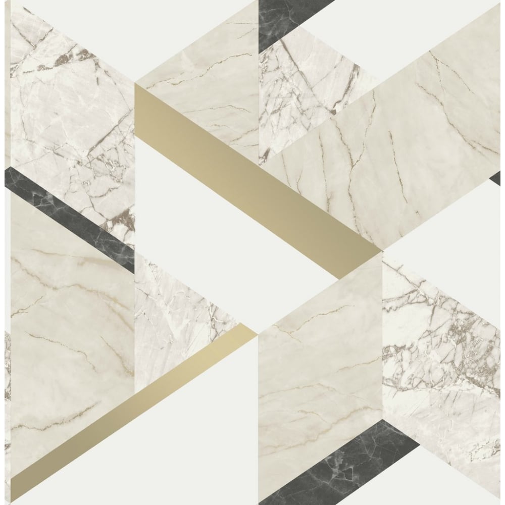 White Gold and Black Geometric Wallpaper 1000x1000
