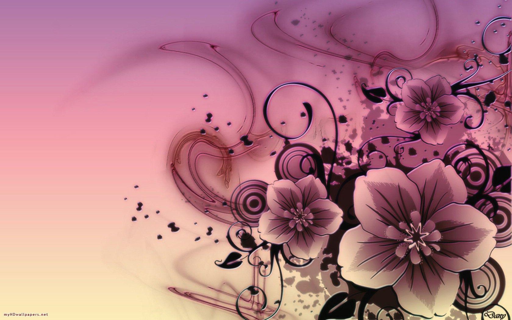 Abstract Floral Wallpaper 1680x1050