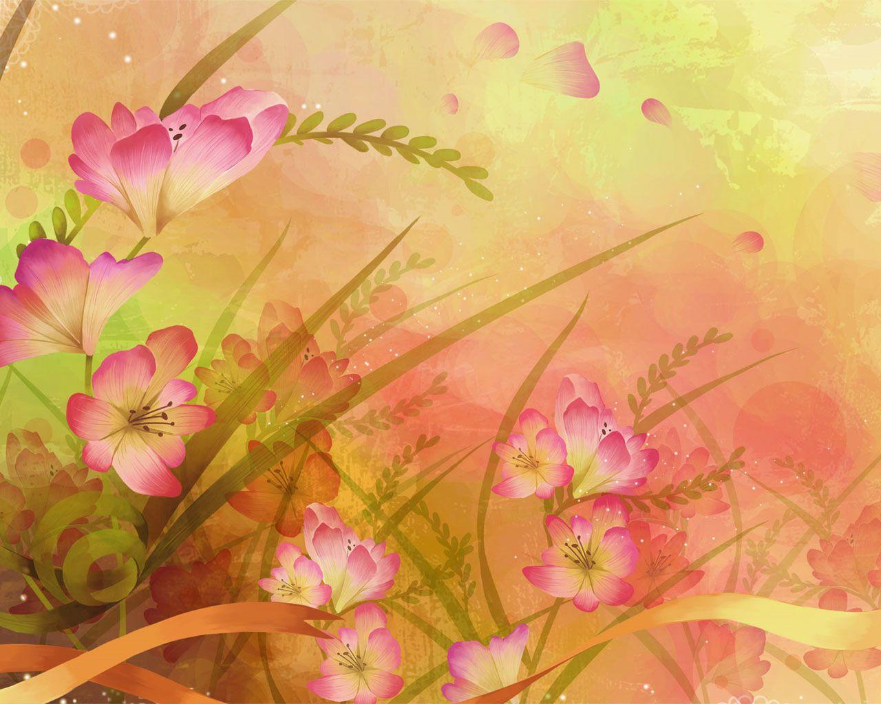 Abstract Flowers Wallpaper 1280x1024