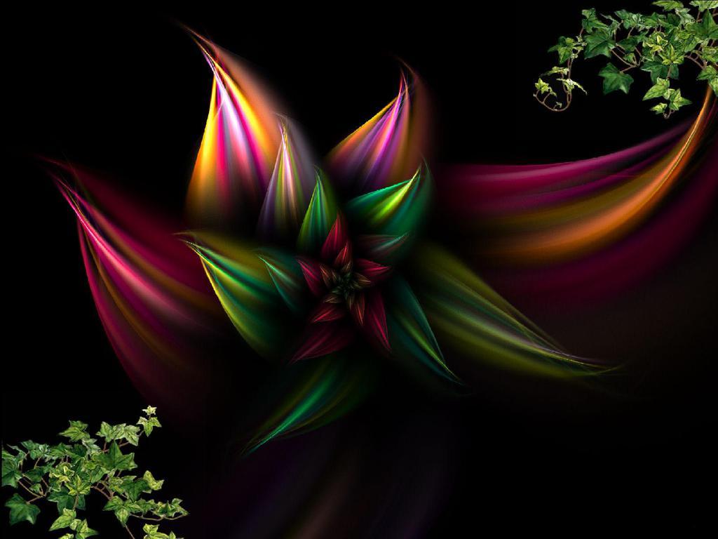 Floral Wallpaper Abstract Green 1024x768