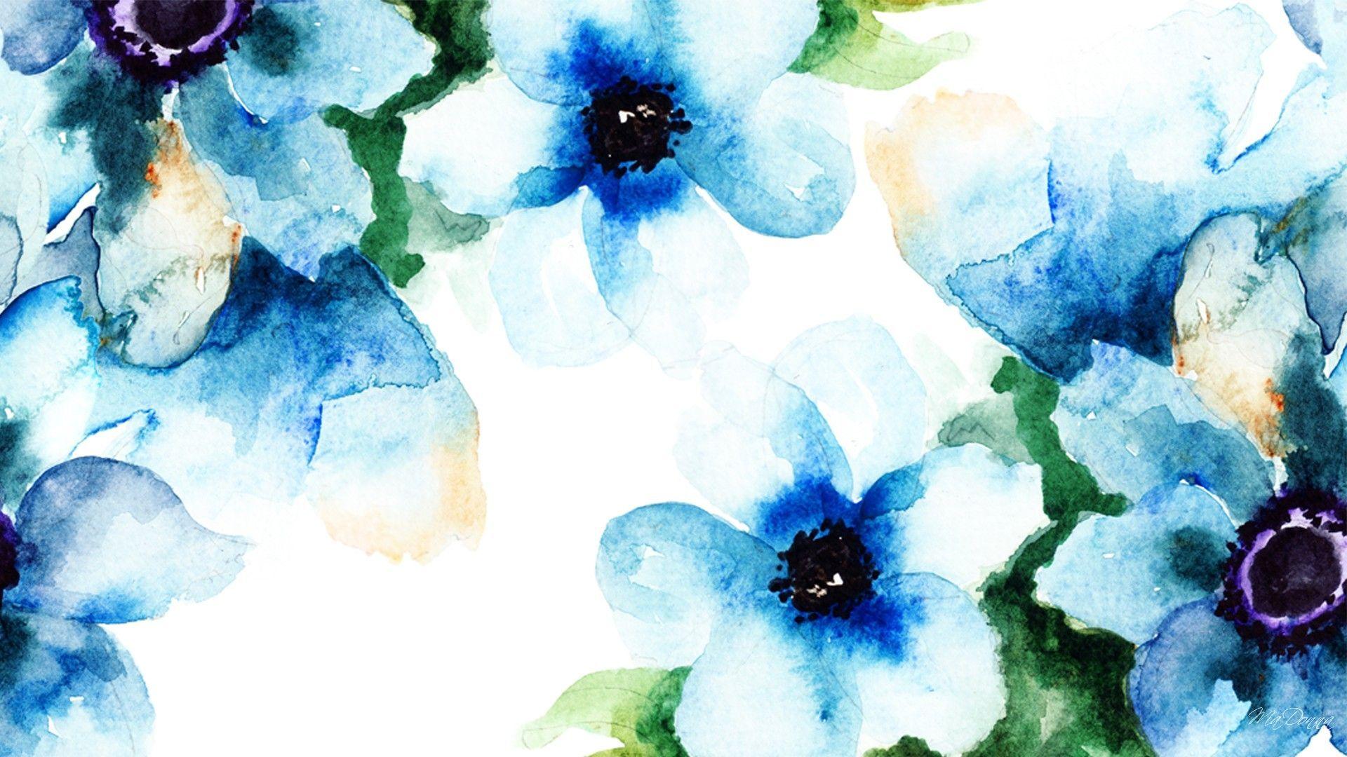 Anemone Watercolor Floral Wallpaper 1920x1080