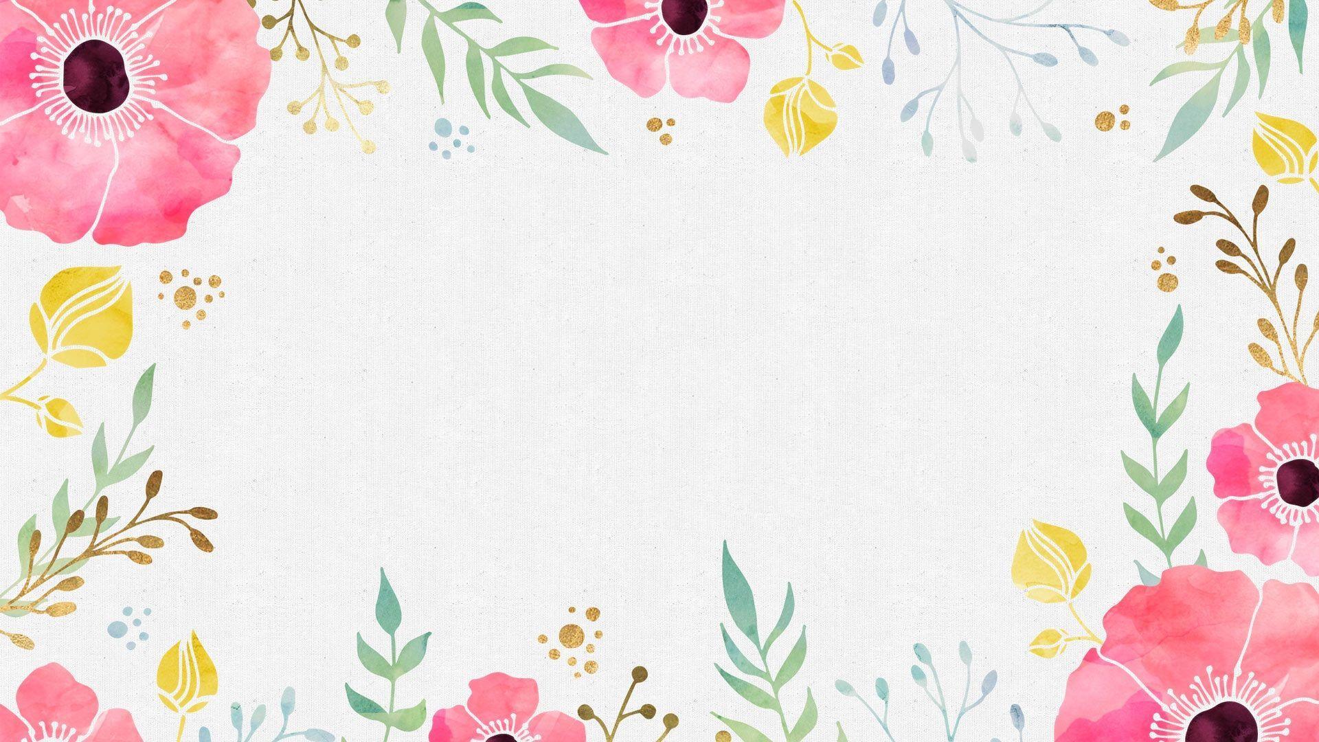 Desktop Wallpaper Floral Watercolor 1920x1080