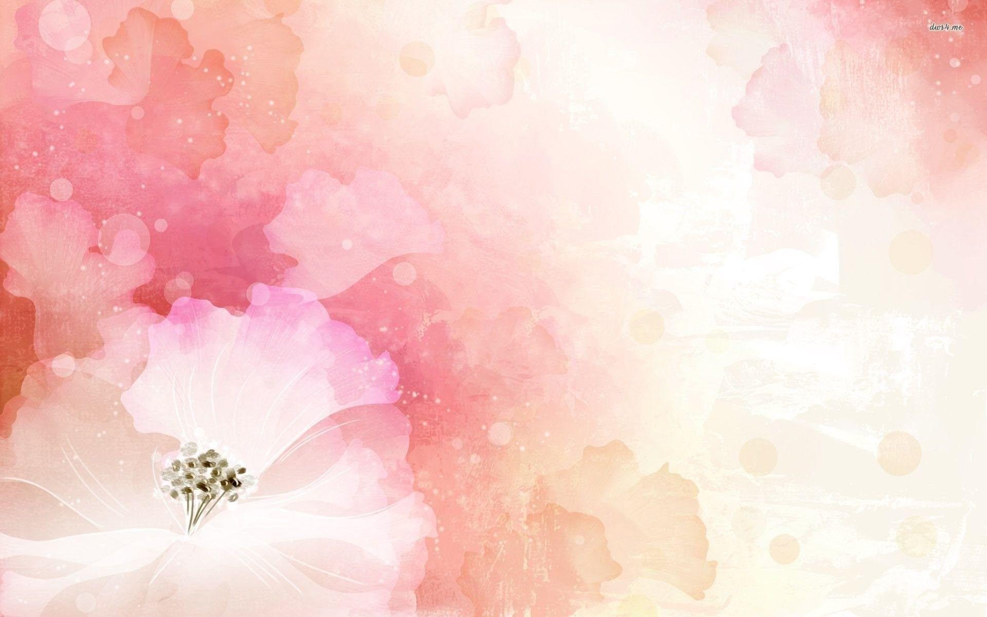 Faded Floral Watercolor Wallpaper 1920x1200