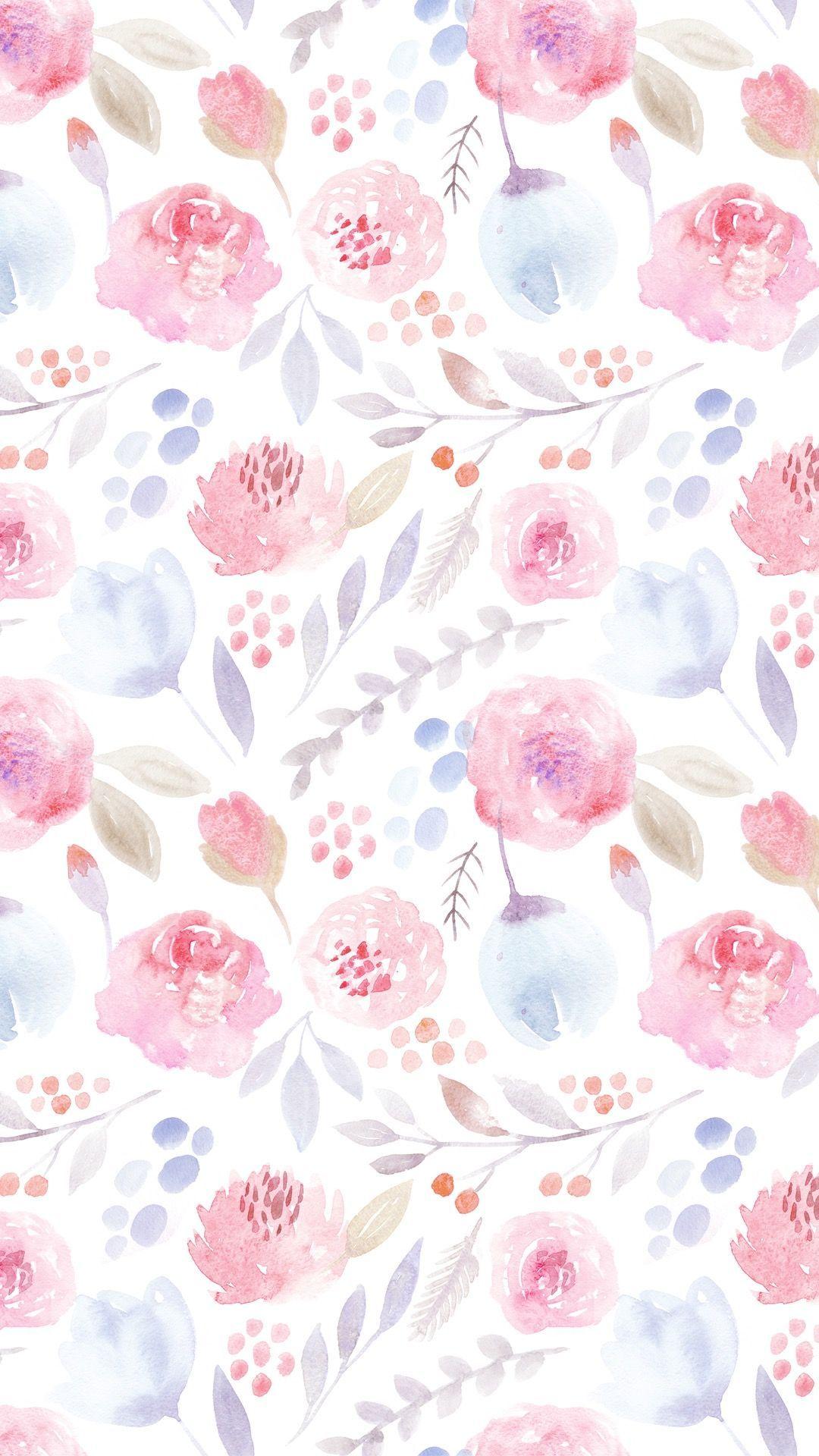 Floral iPhone Wallpaper Watercolor 1080x1920