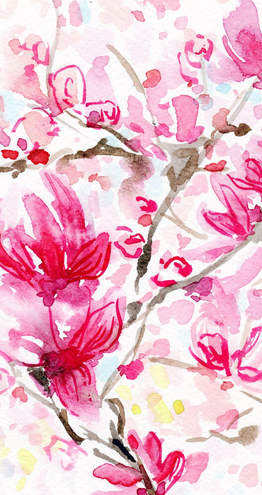 Floral Wallpaper Phone Butterfly Watercolor 852x1608