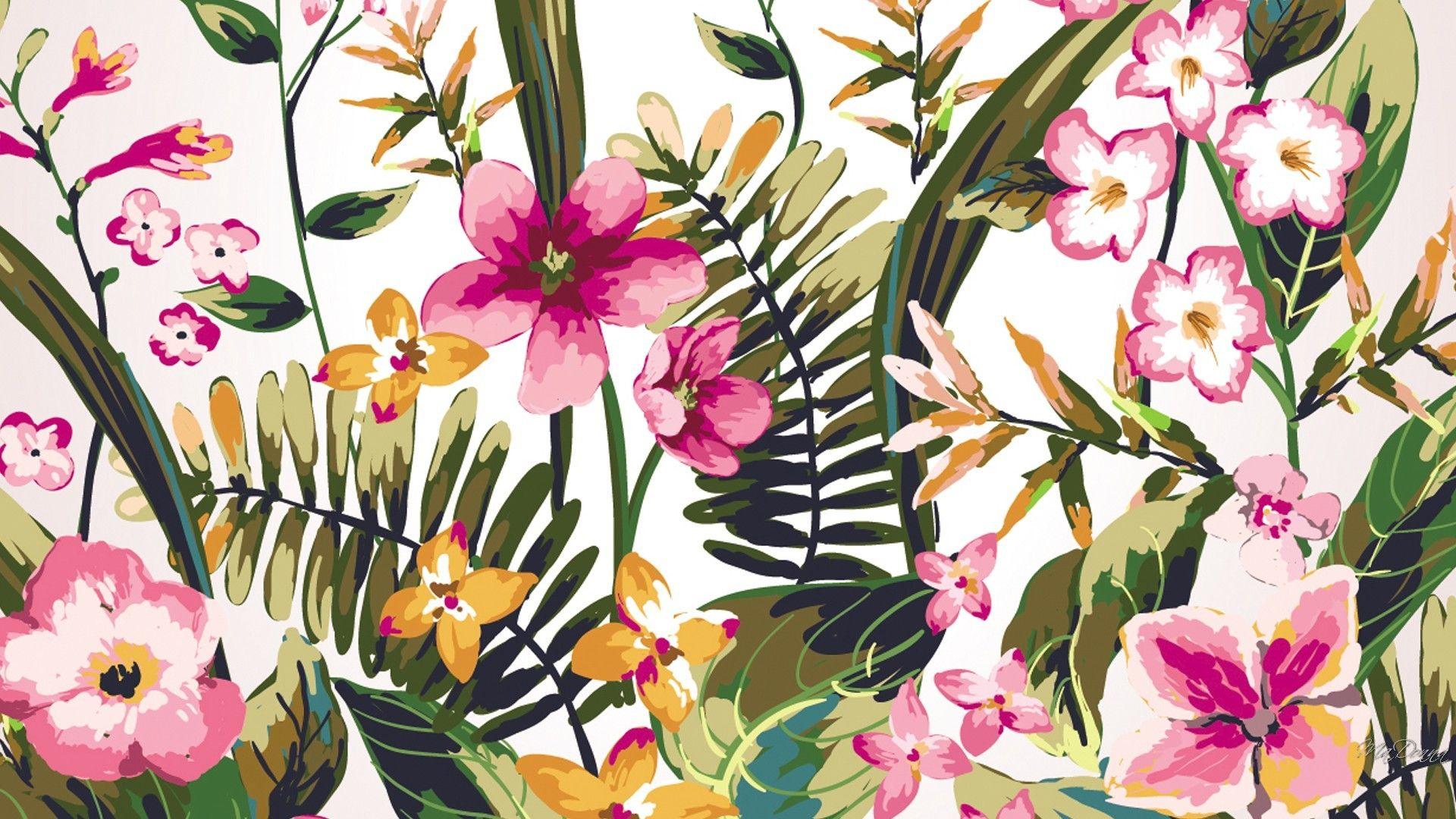 Floral Watercolor Desktop Wallpaper 1920x1080