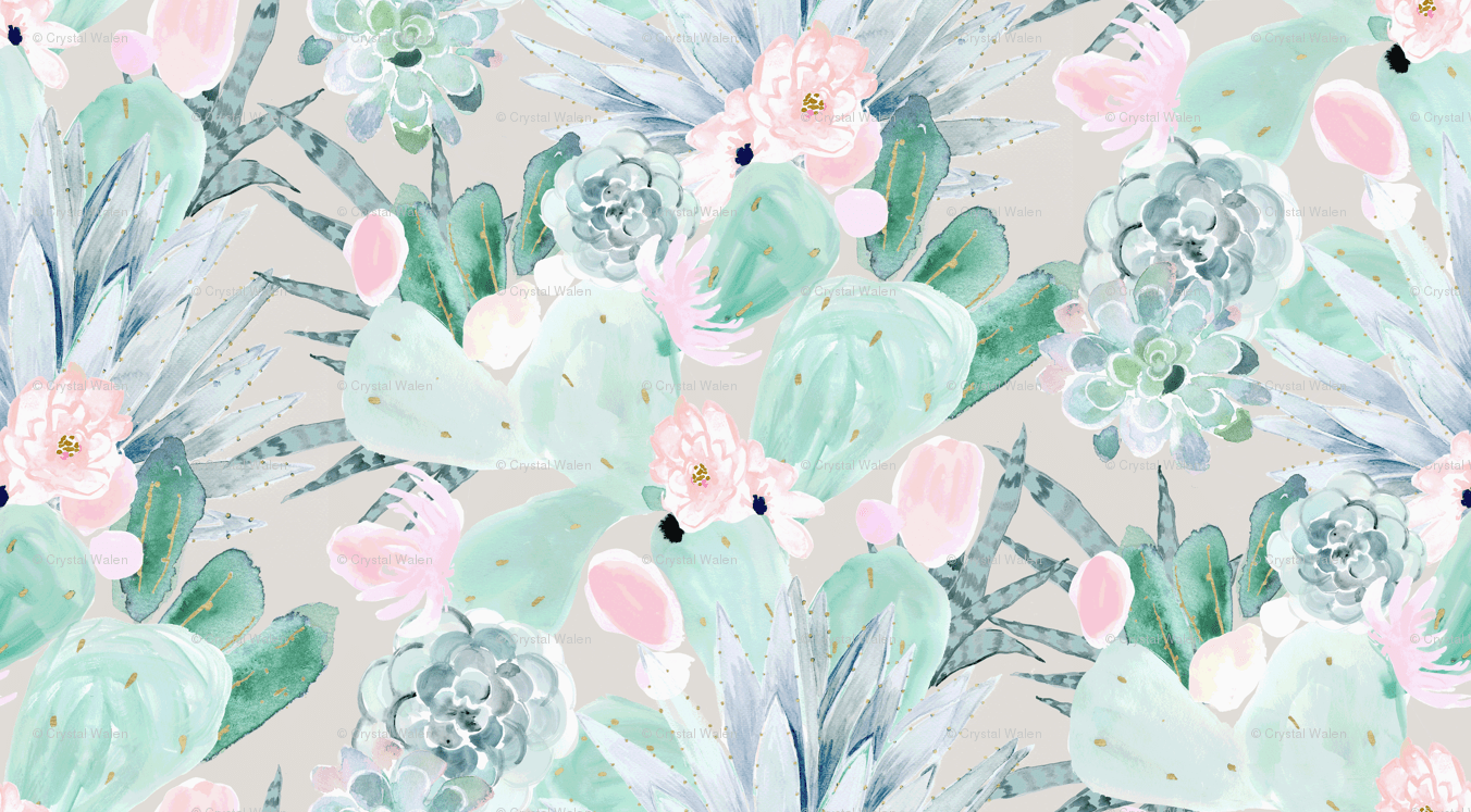 Indigo Watercolor Floral Wallpaper 1352x747