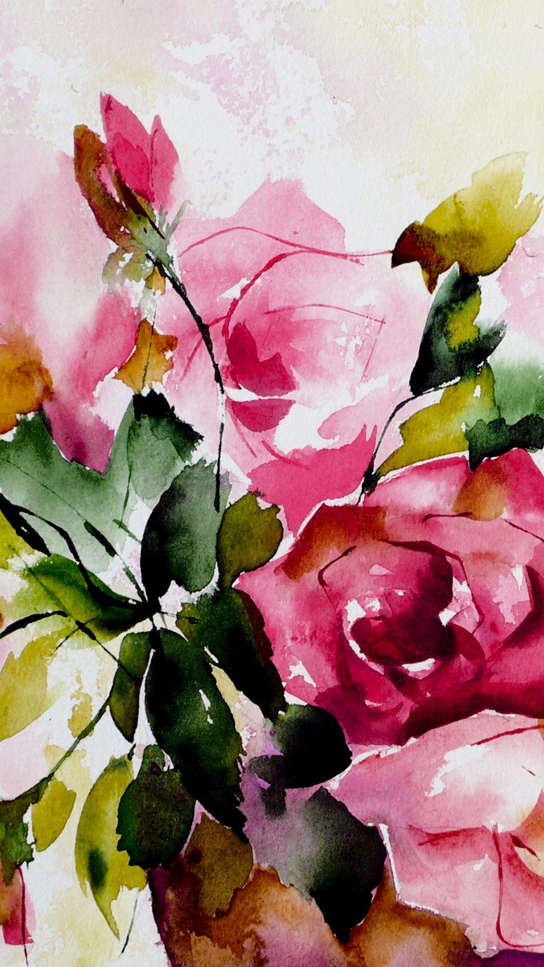 Watercolor Floral Phone Wallpaper 1080x1920