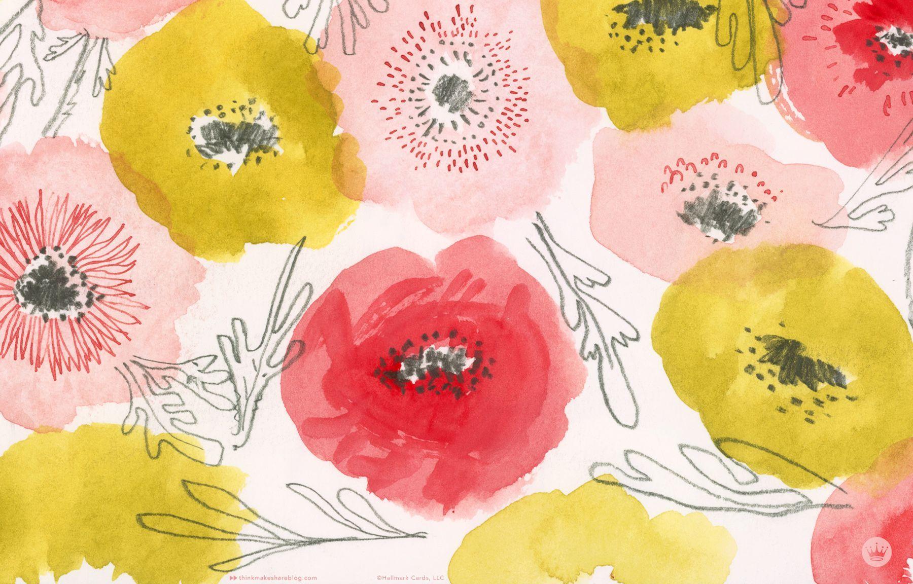 Watercolor Floral Wallpaper Anthropologie 1800x1152