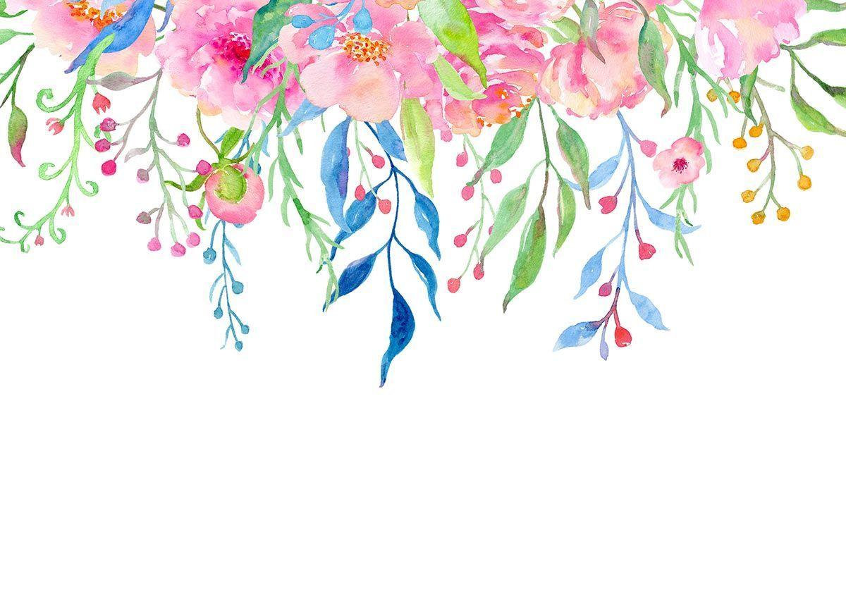 Watercolor Style Floral Wallpaper 1200x857